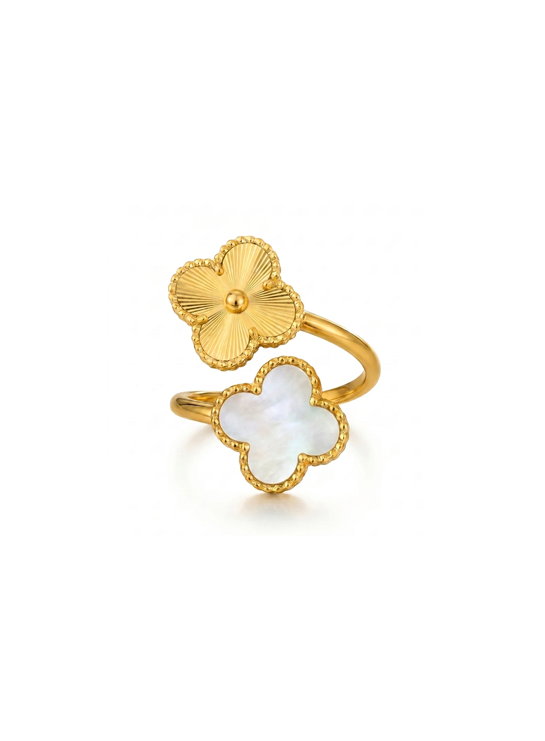 Mother of Pearl Clover Open Ring