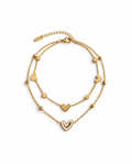Double Layer Heart Charm Bracelet