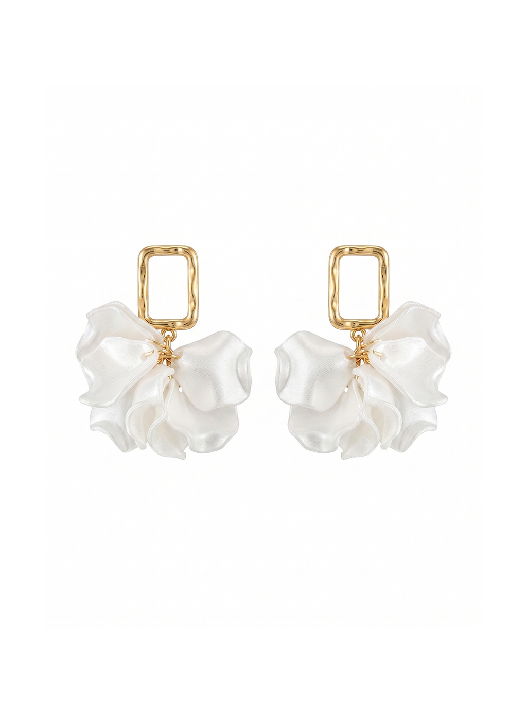 Floral Organza Drop Statement Earrings