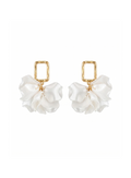 Floral Organza Drop Statement Earrings