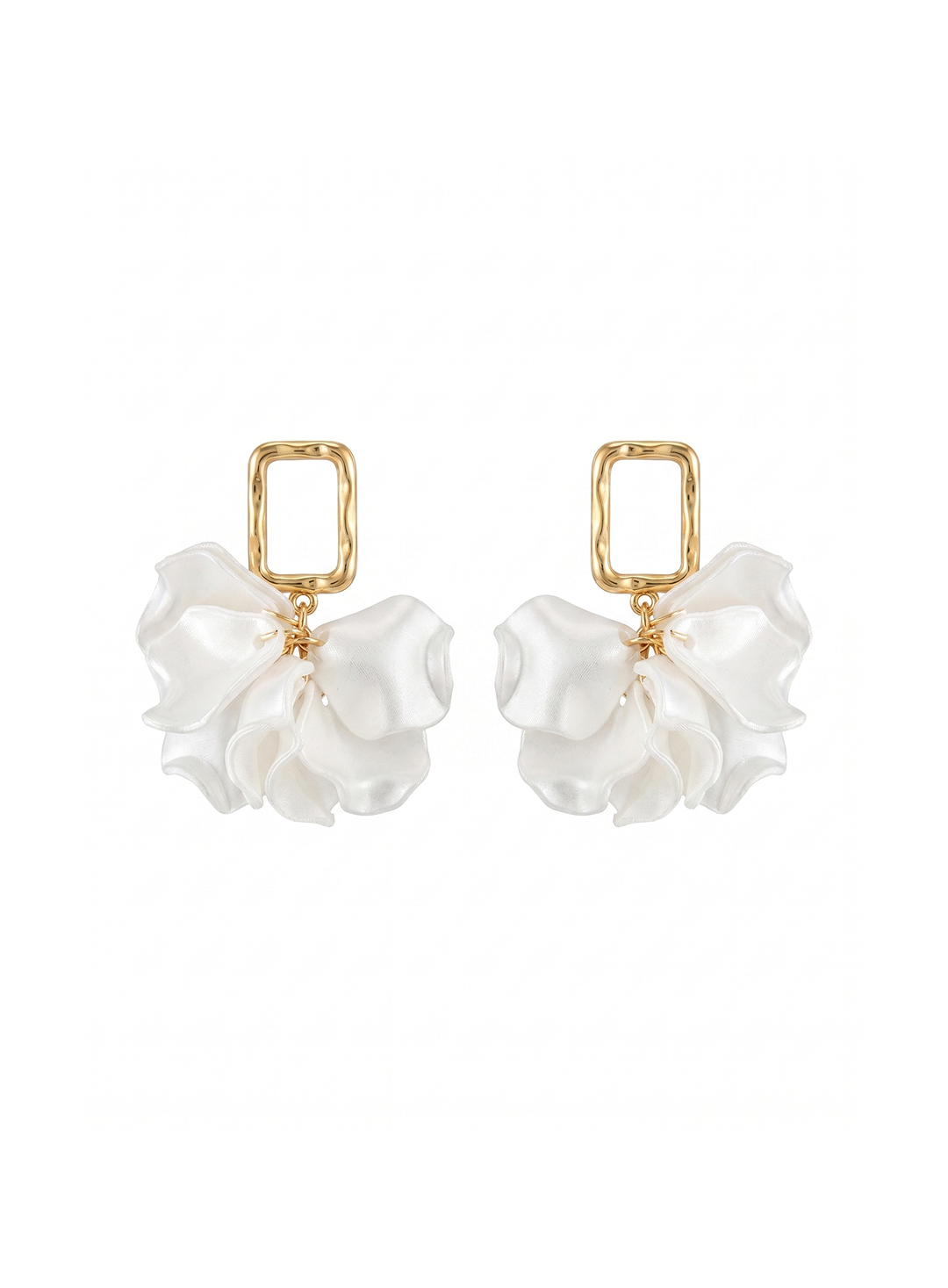 Floral Organza Drop Statement Earrings