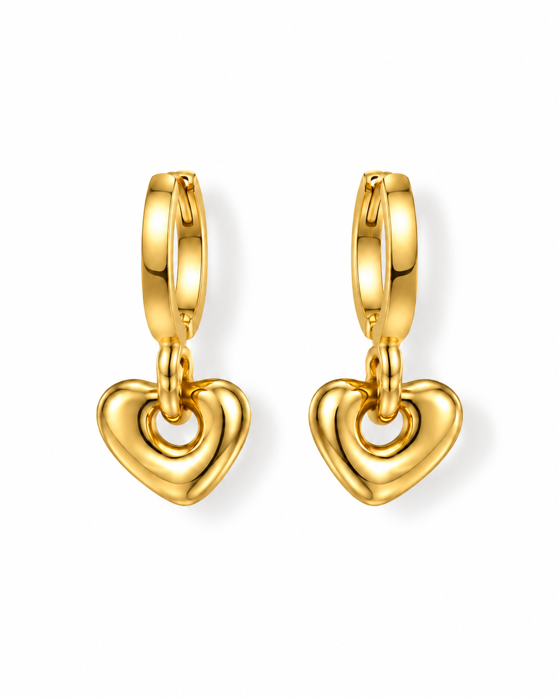 Heart Loop Gold Hoop Earrings