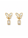 Butterfly Pearl Crystal Drop Earrings