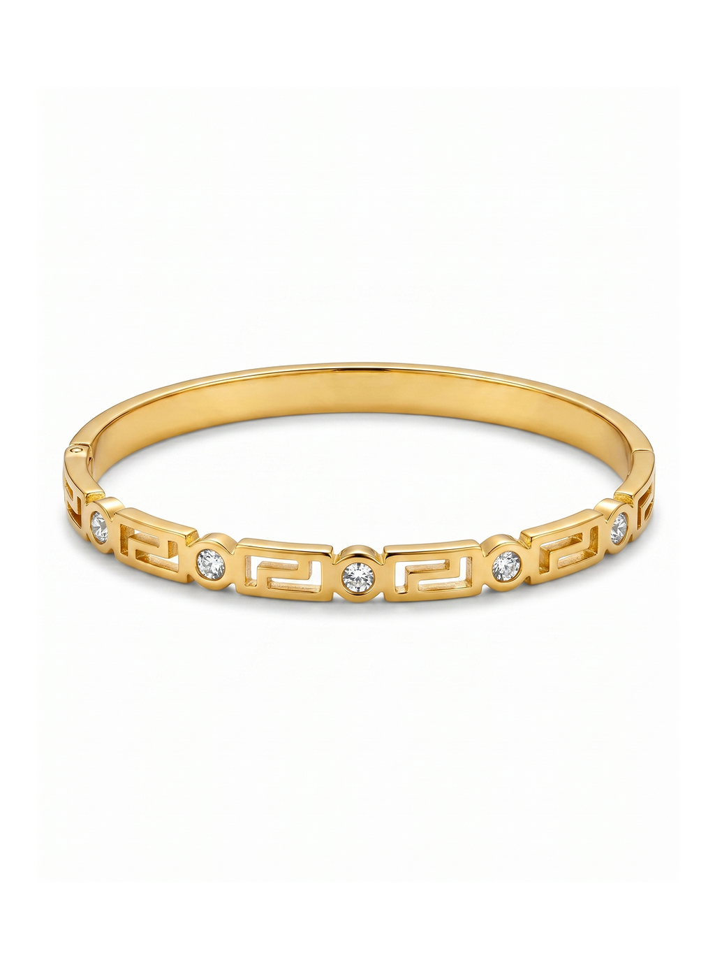 Geometric Crystal Bangle Bracelet