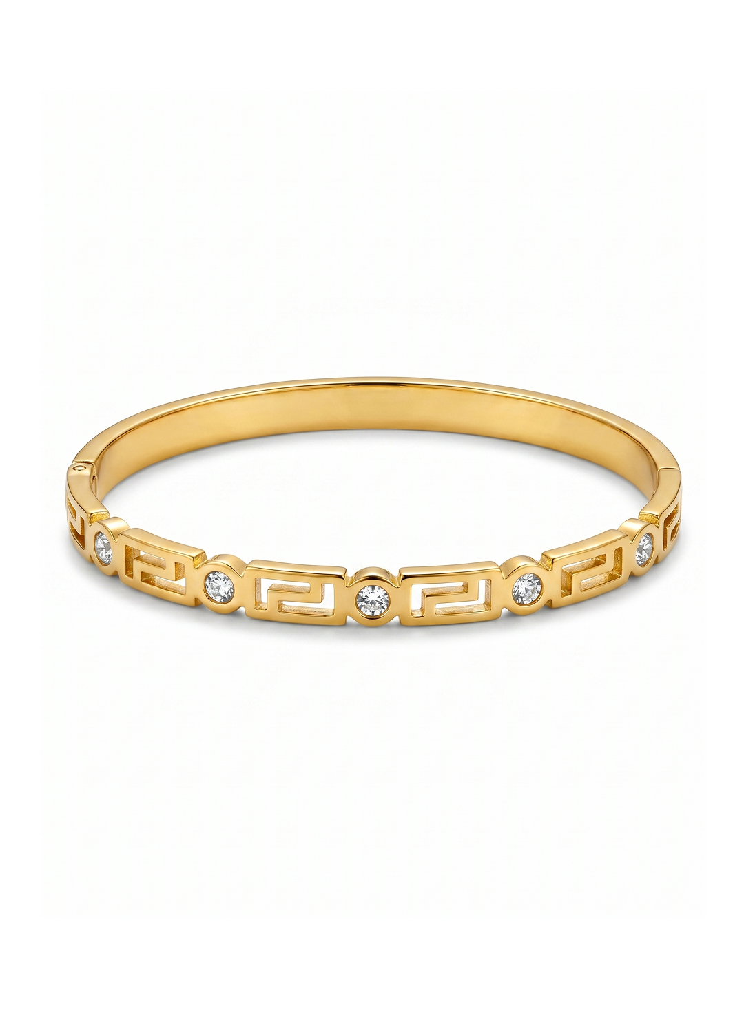 Geometric Crystal Bangle Bracelet