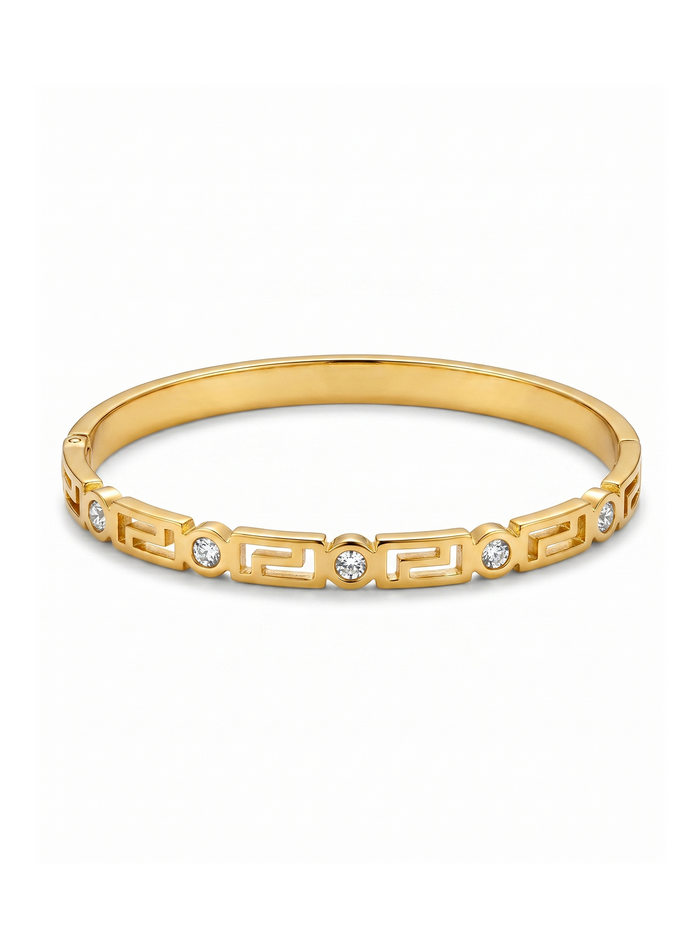 Geometric Crystal Bangle Bracelet