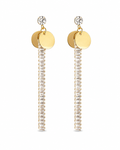 Crystal Tassel Disc Drop Earrings