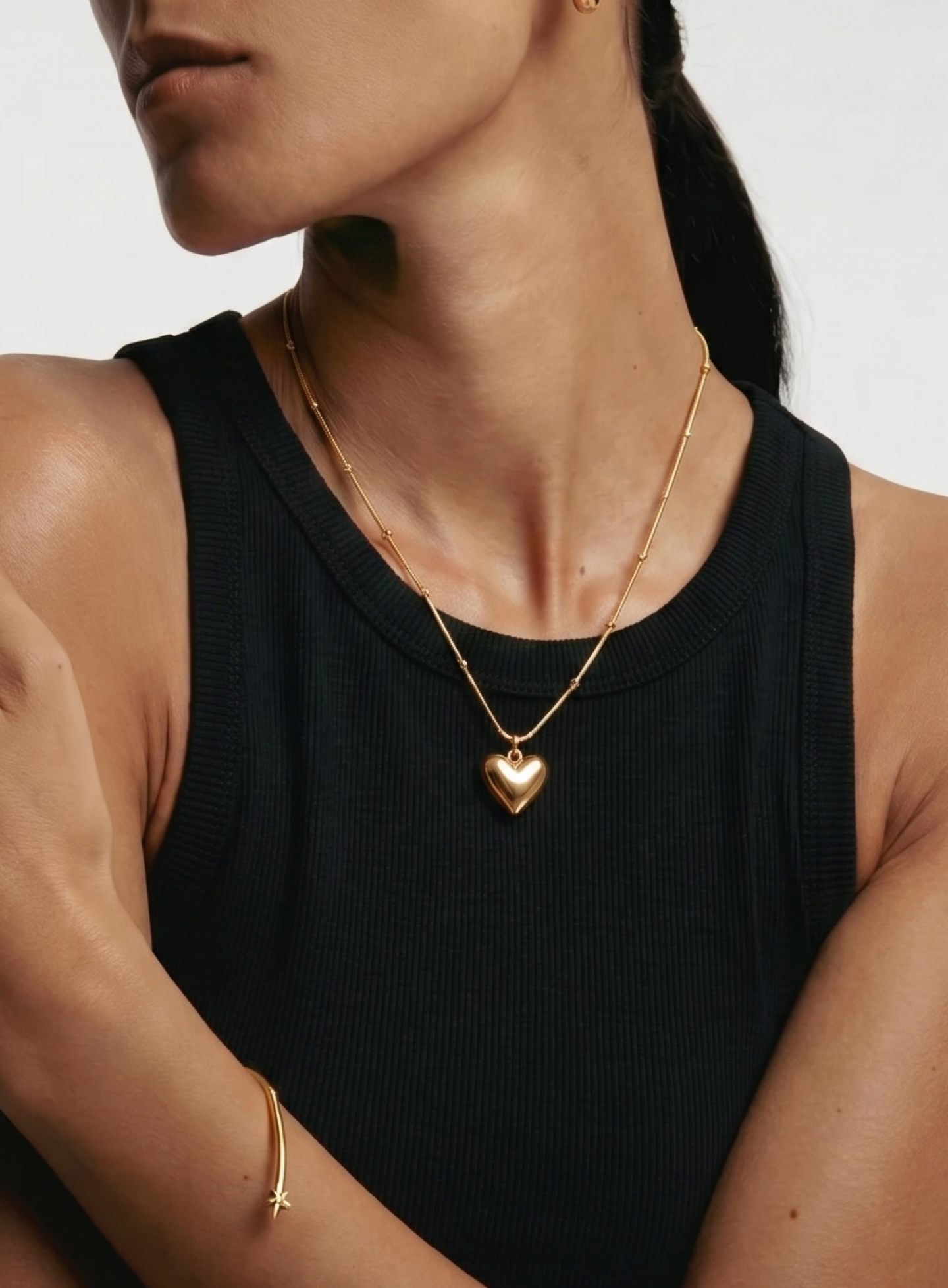 Sculpted Heart Pendant Necklace