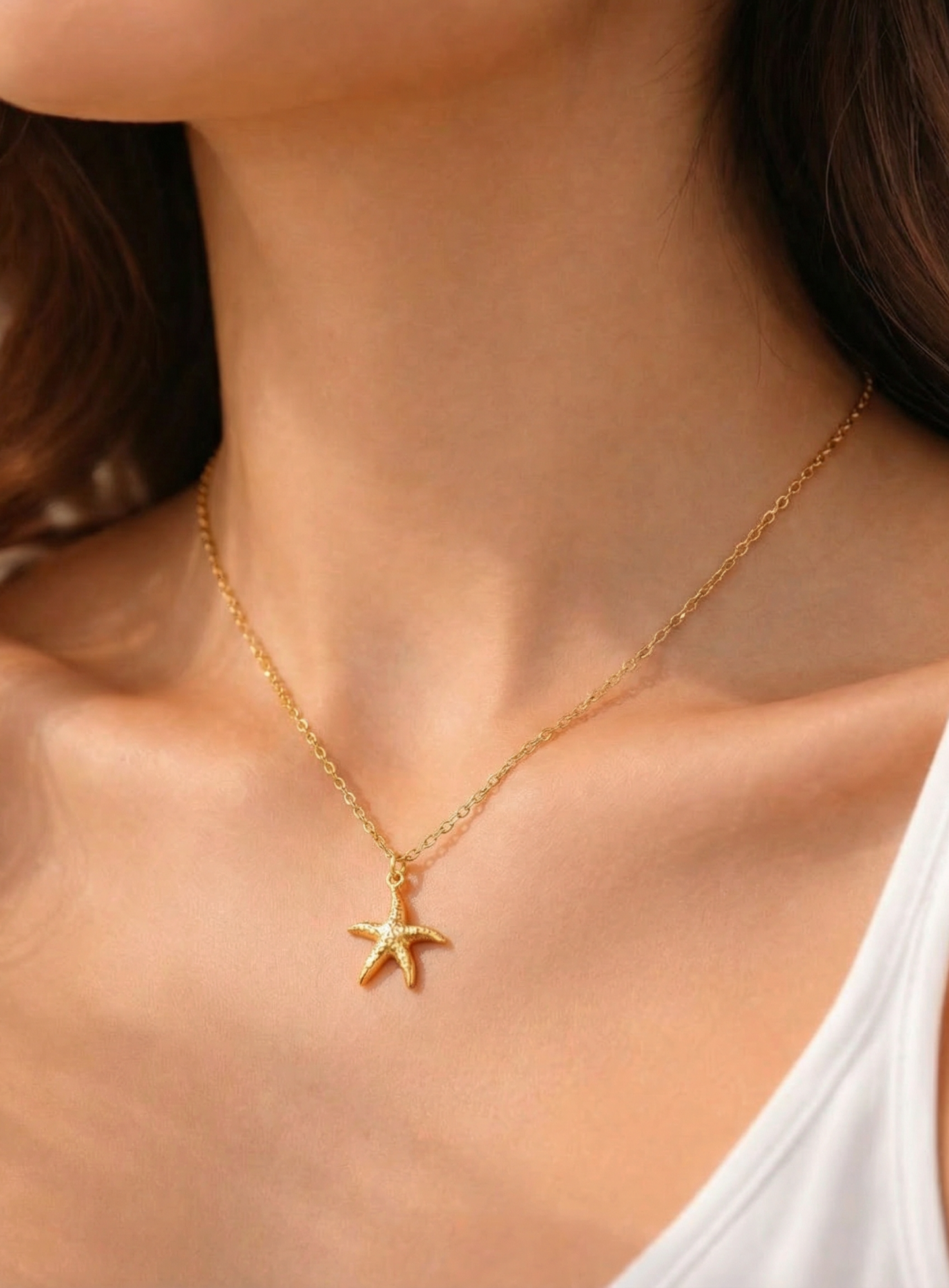 Minimal Starfish Pendant Necklace