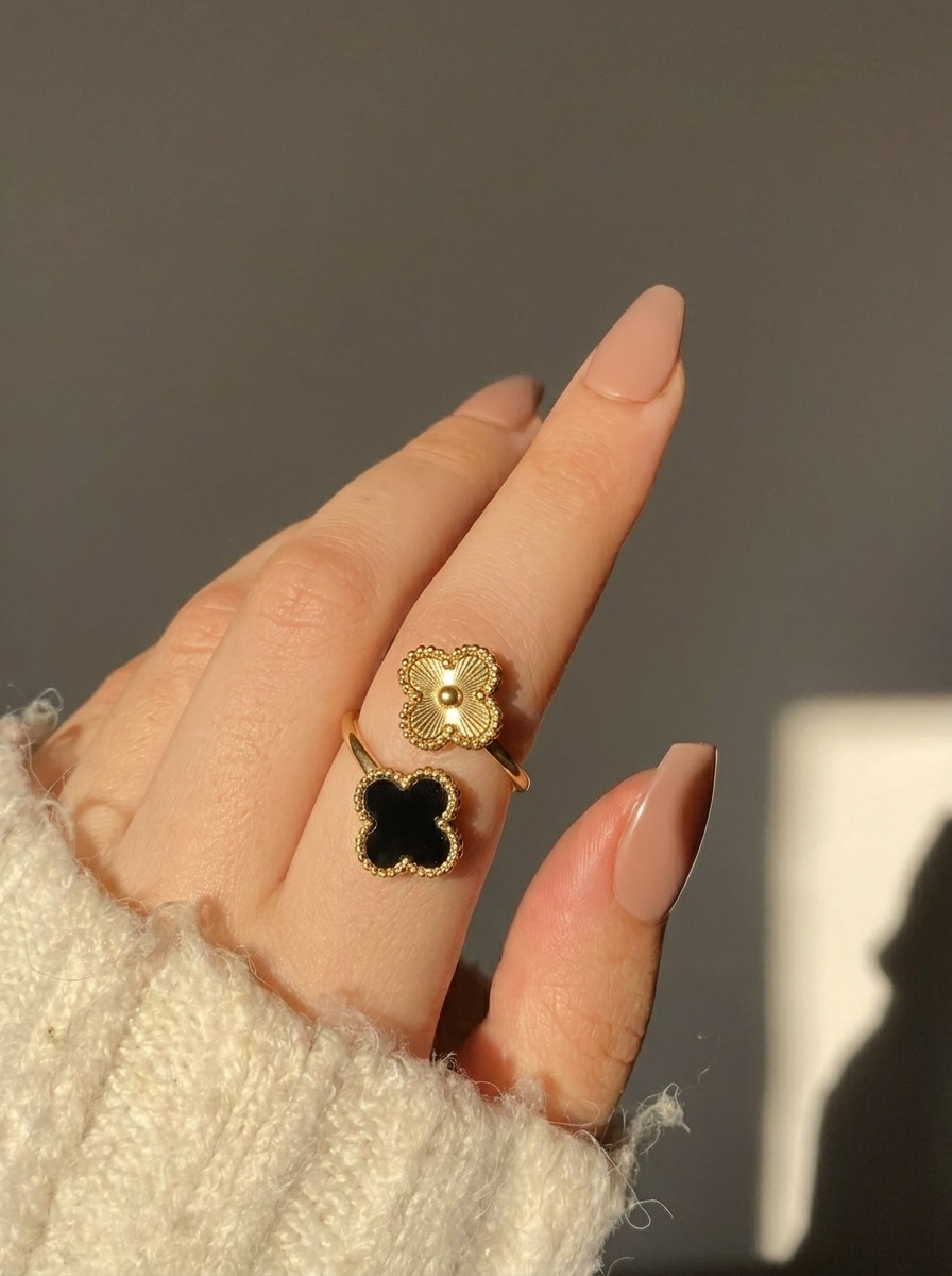 Black Clover Open Statement Ring