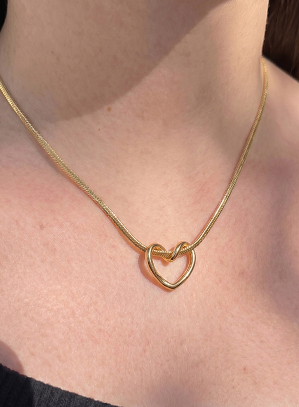 Open Heart Knot Pendant Necklace