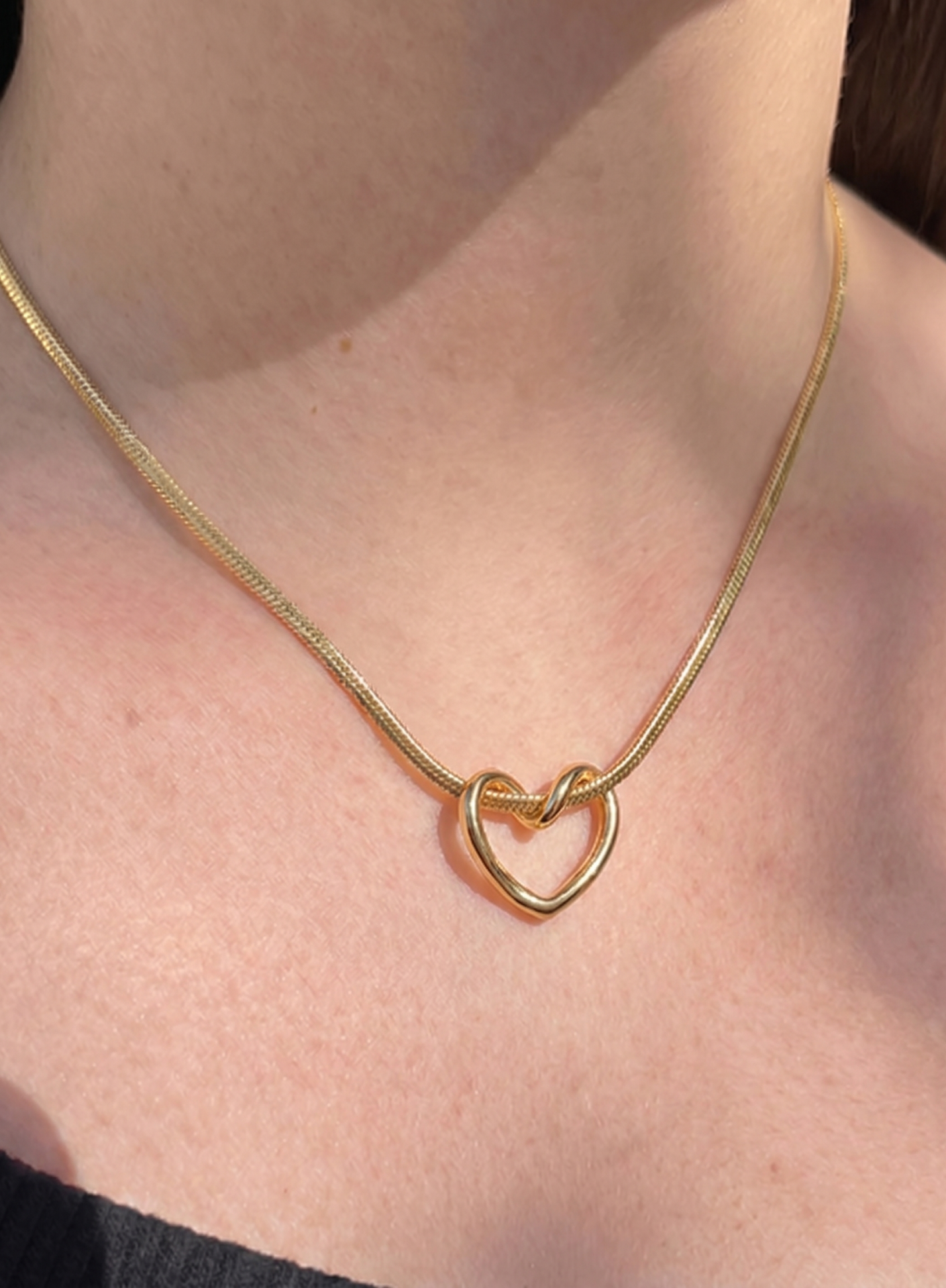Open Heart Knot Pendant Necklace