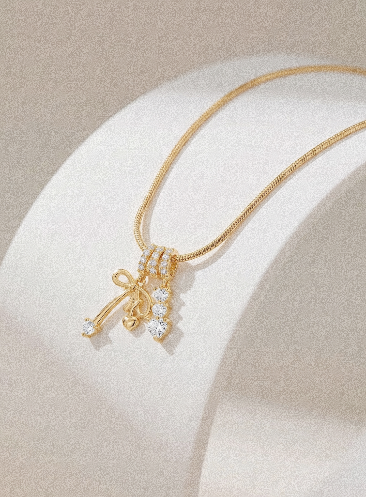 Modern Bow Drop Pendant Necklace