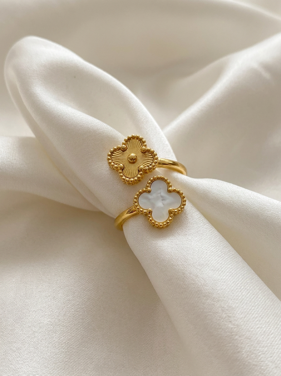 Mother of Pearl Clover Open Ring