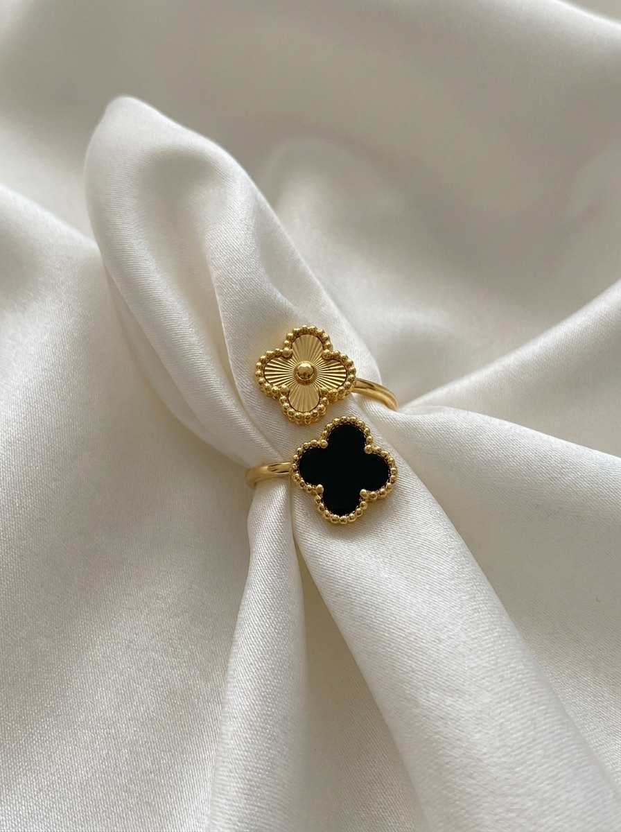 Black Clover Open Statement Ring