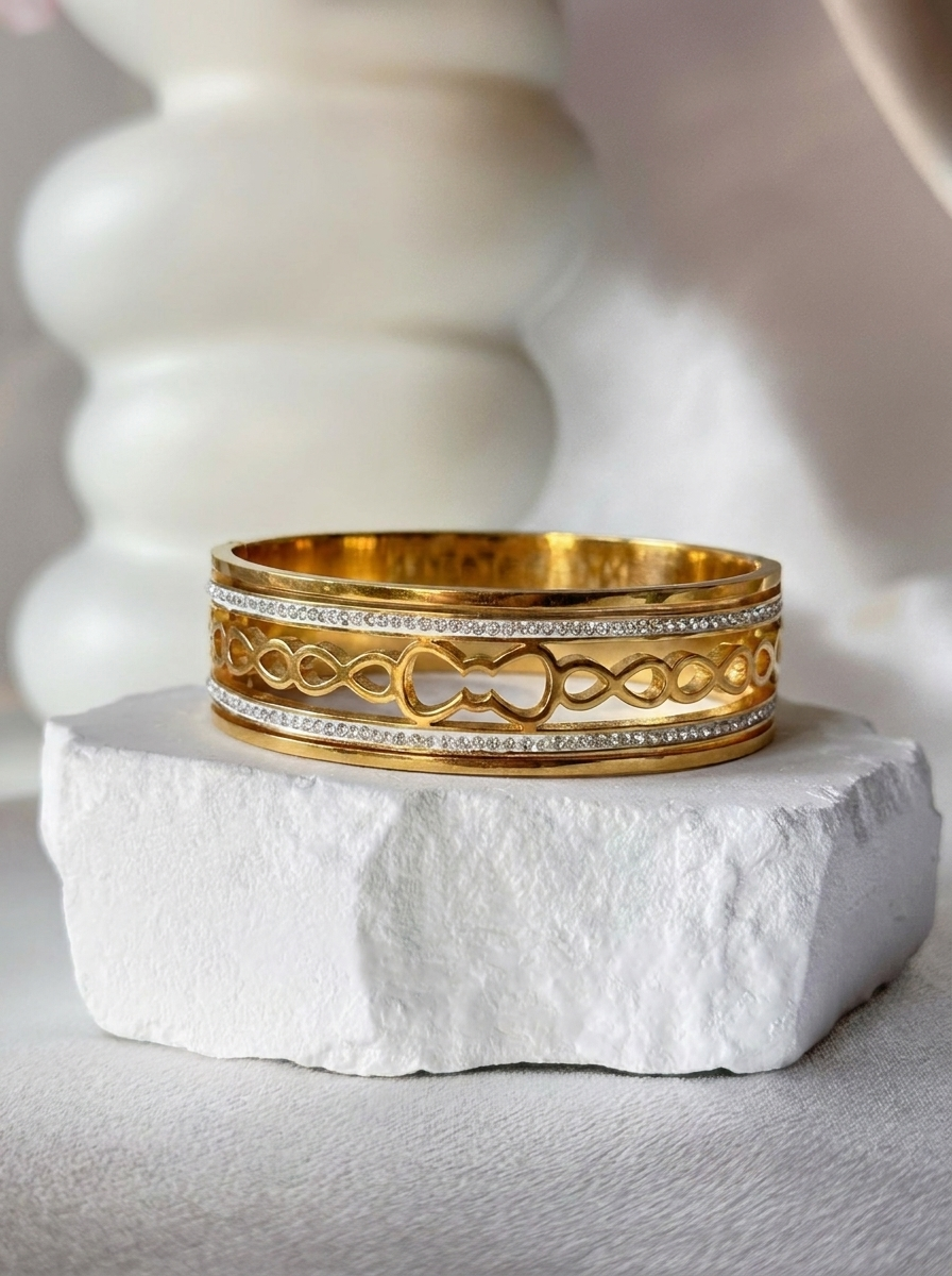 Crystal Infinity Statement Cuff Bracelet