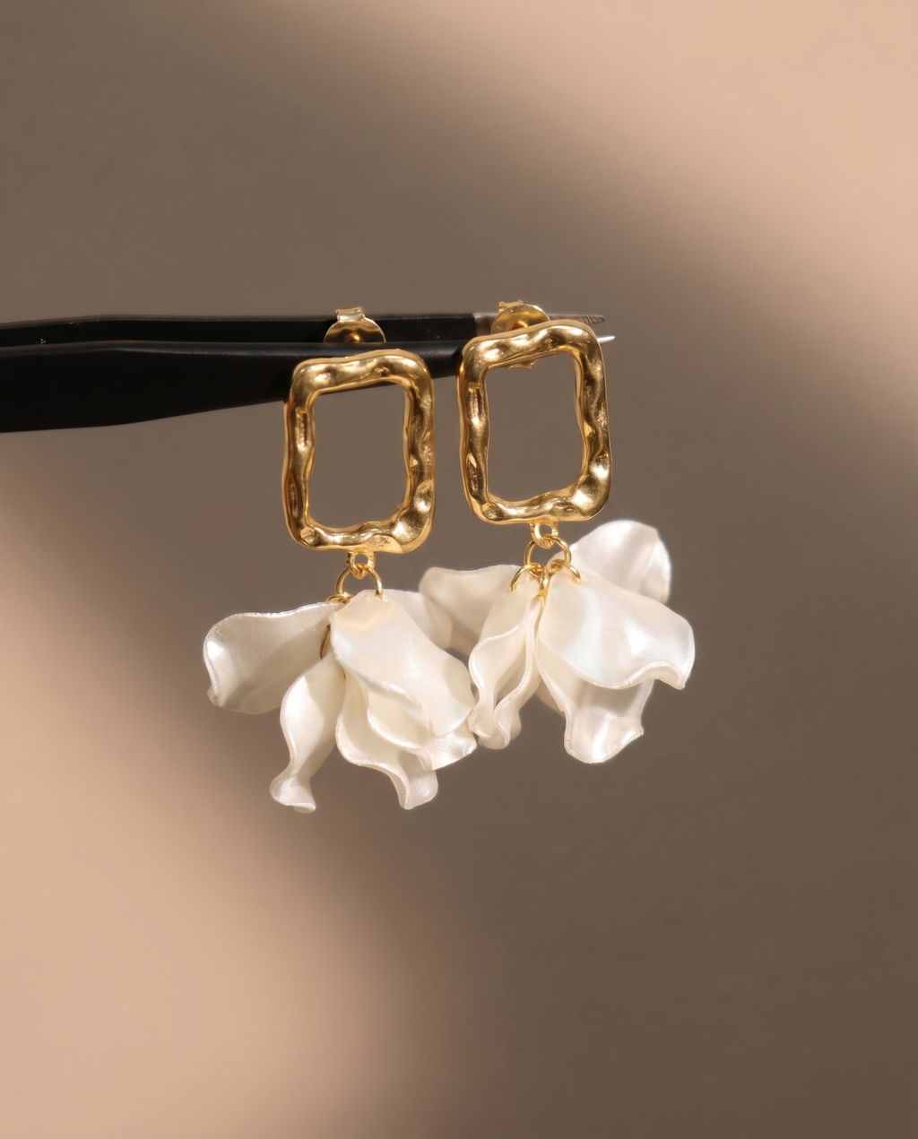 Floral Organza Drop Statement Earrings