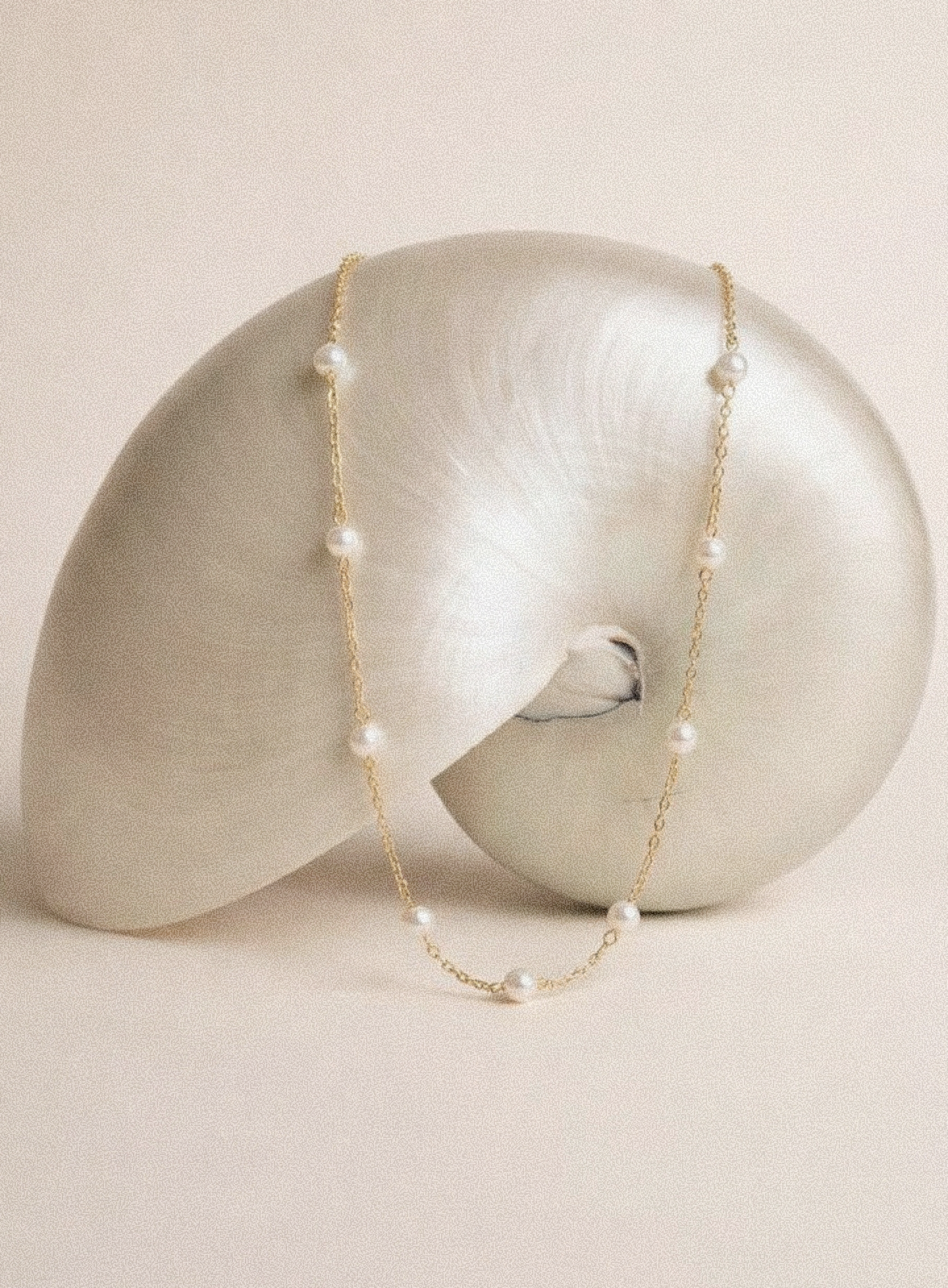 Dainty Pearl Station Necklace
