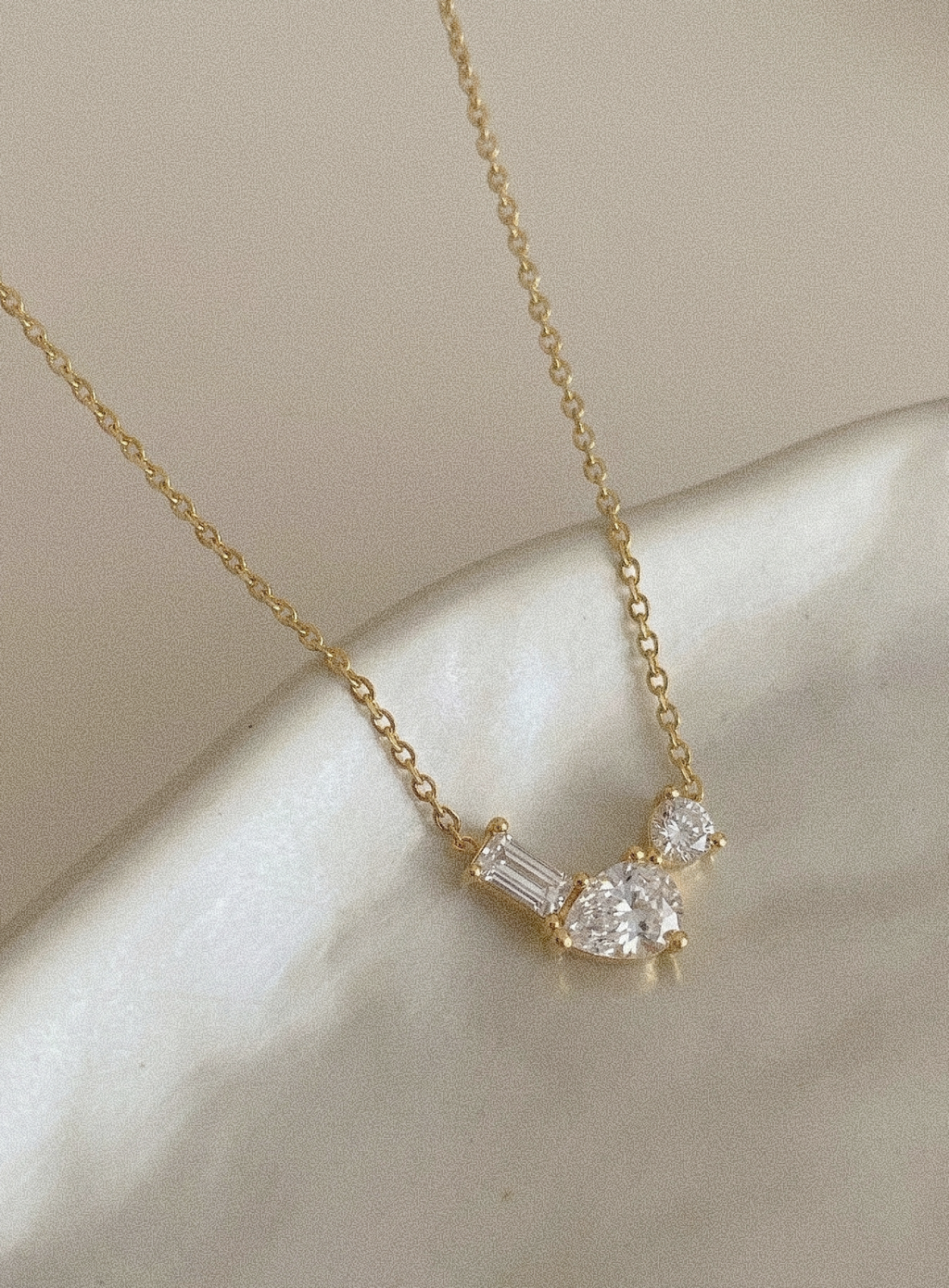 Trio Crystal Pendant Necklace
