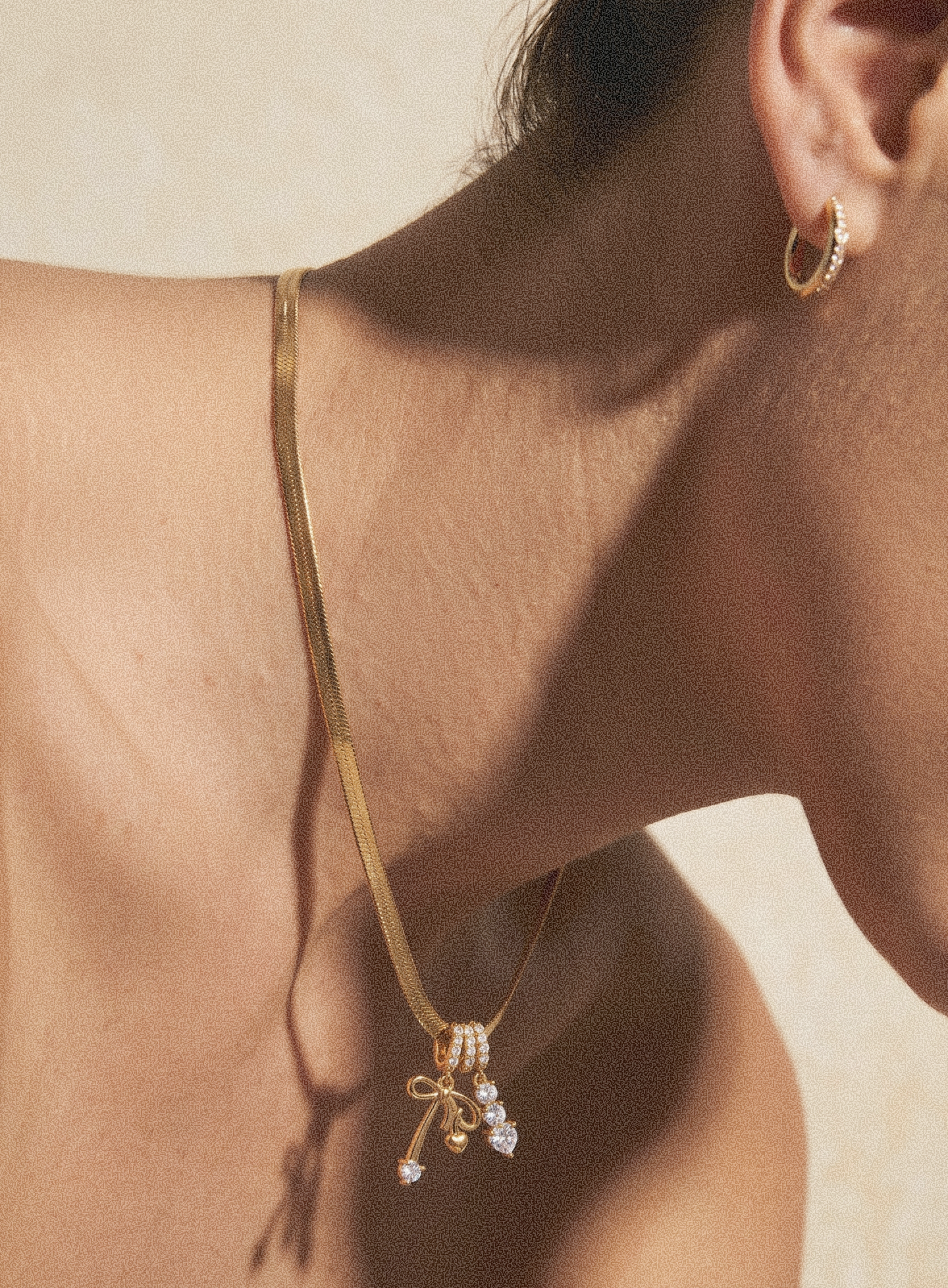 Modern Bow Drop Pendant Necklace