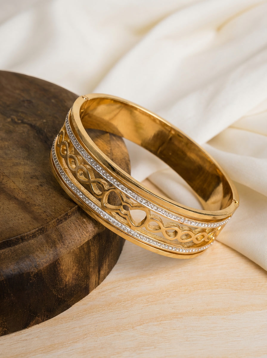 Crystal Infinity Statement Cuff Bracelet
