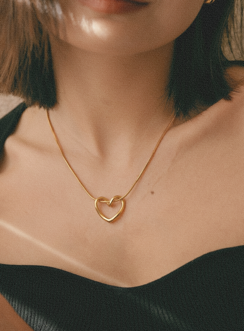 Open Heart Knot Pendant Necklace
