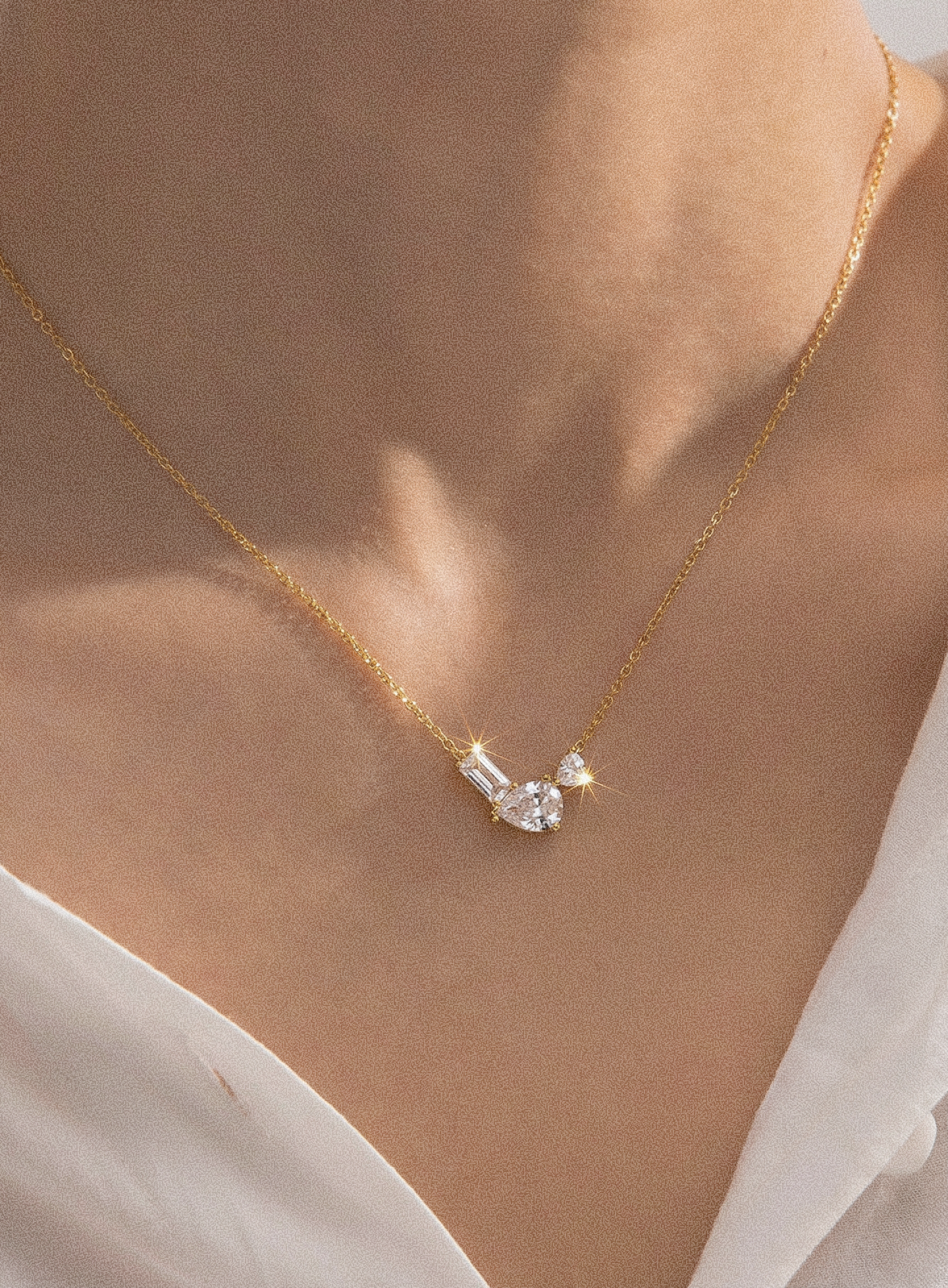 Trio Crystal Pendant Necklace