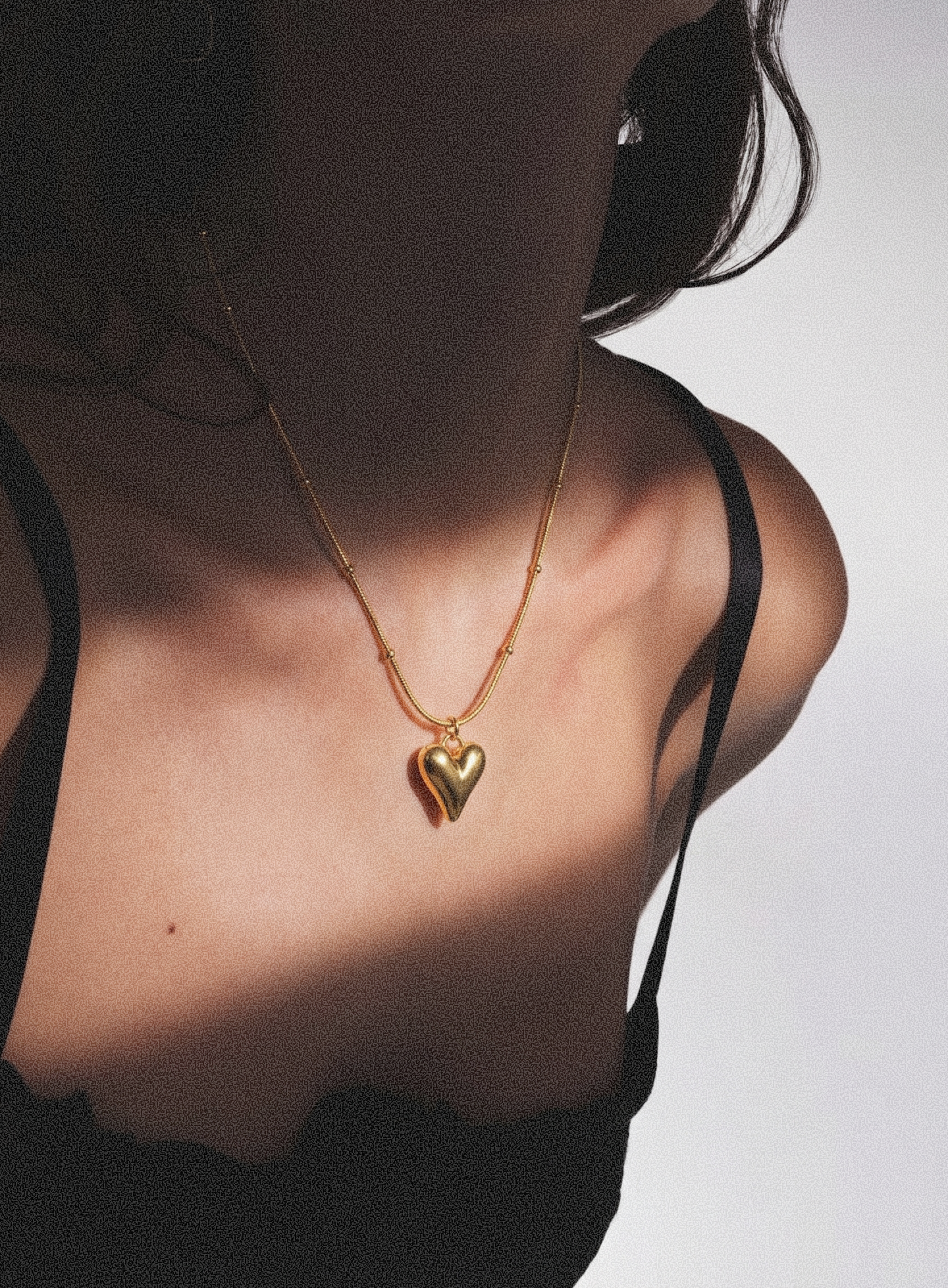 Sculpted Heart Pendant Necklace
