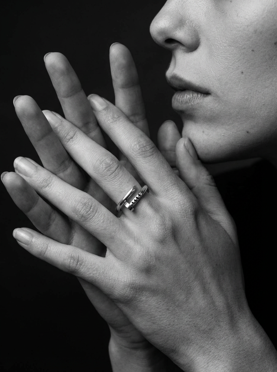 Sculpted Nail Wrap Statement Ring