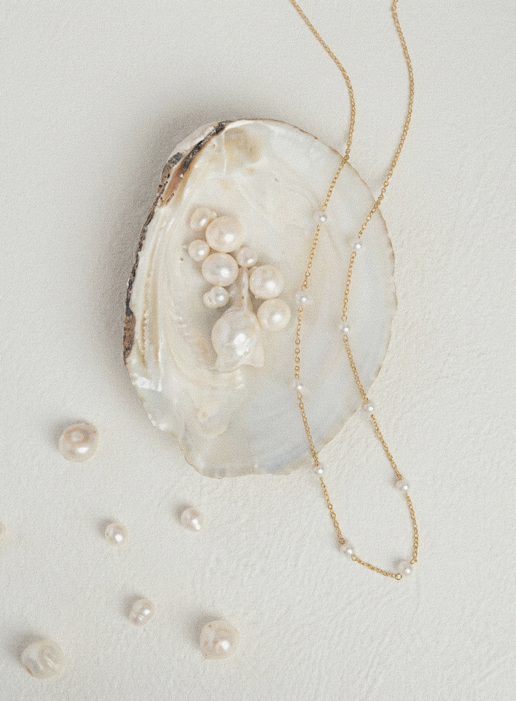 Dainty Pearl Station Necklace