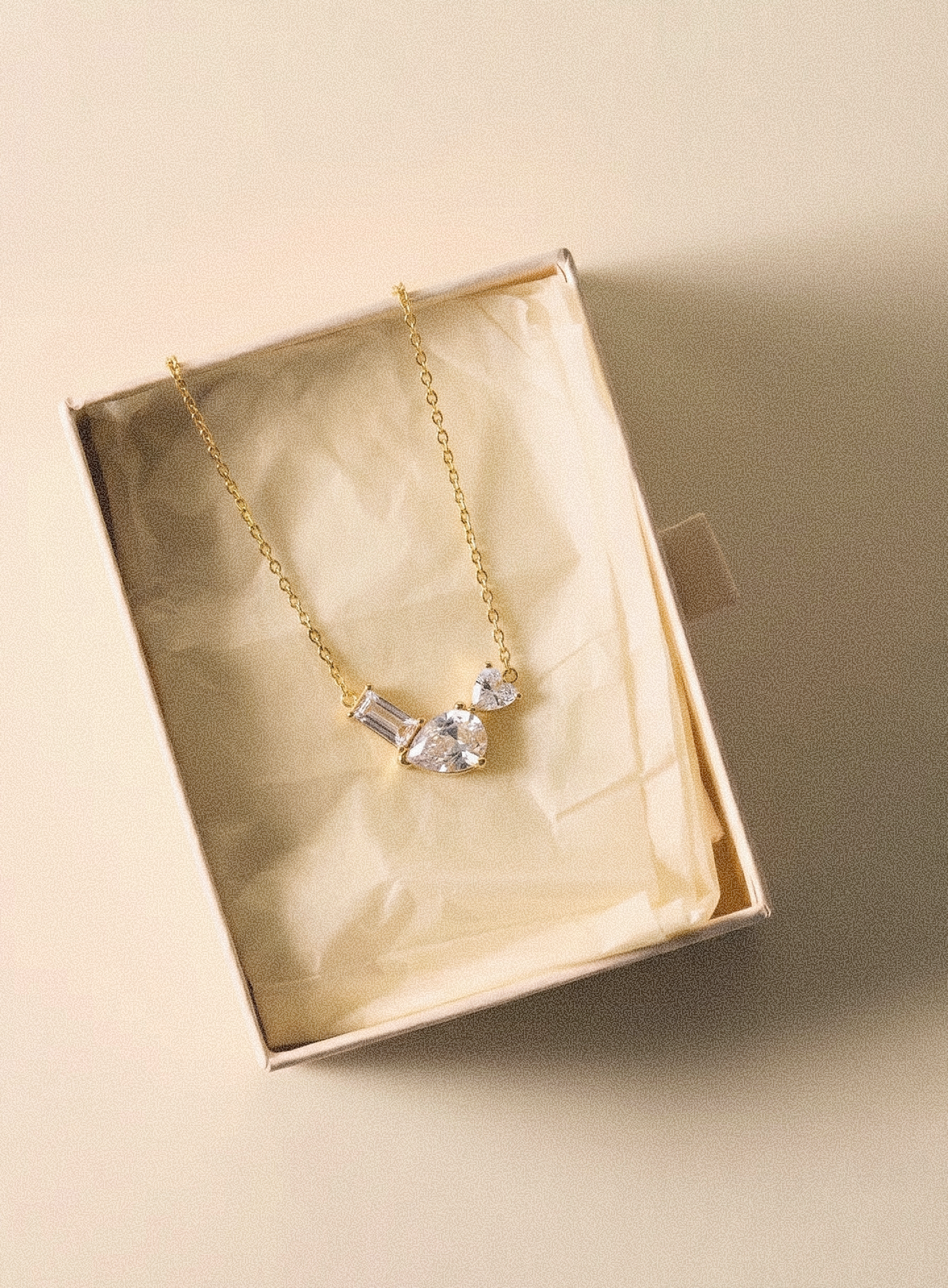 Trio Crystal Pendant Necklace