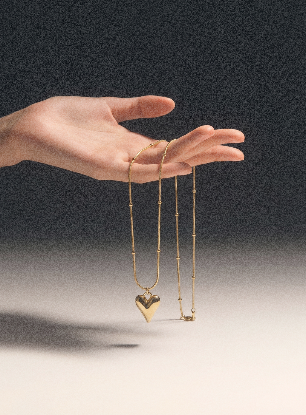 Sculpted Heart Pendant Necklace