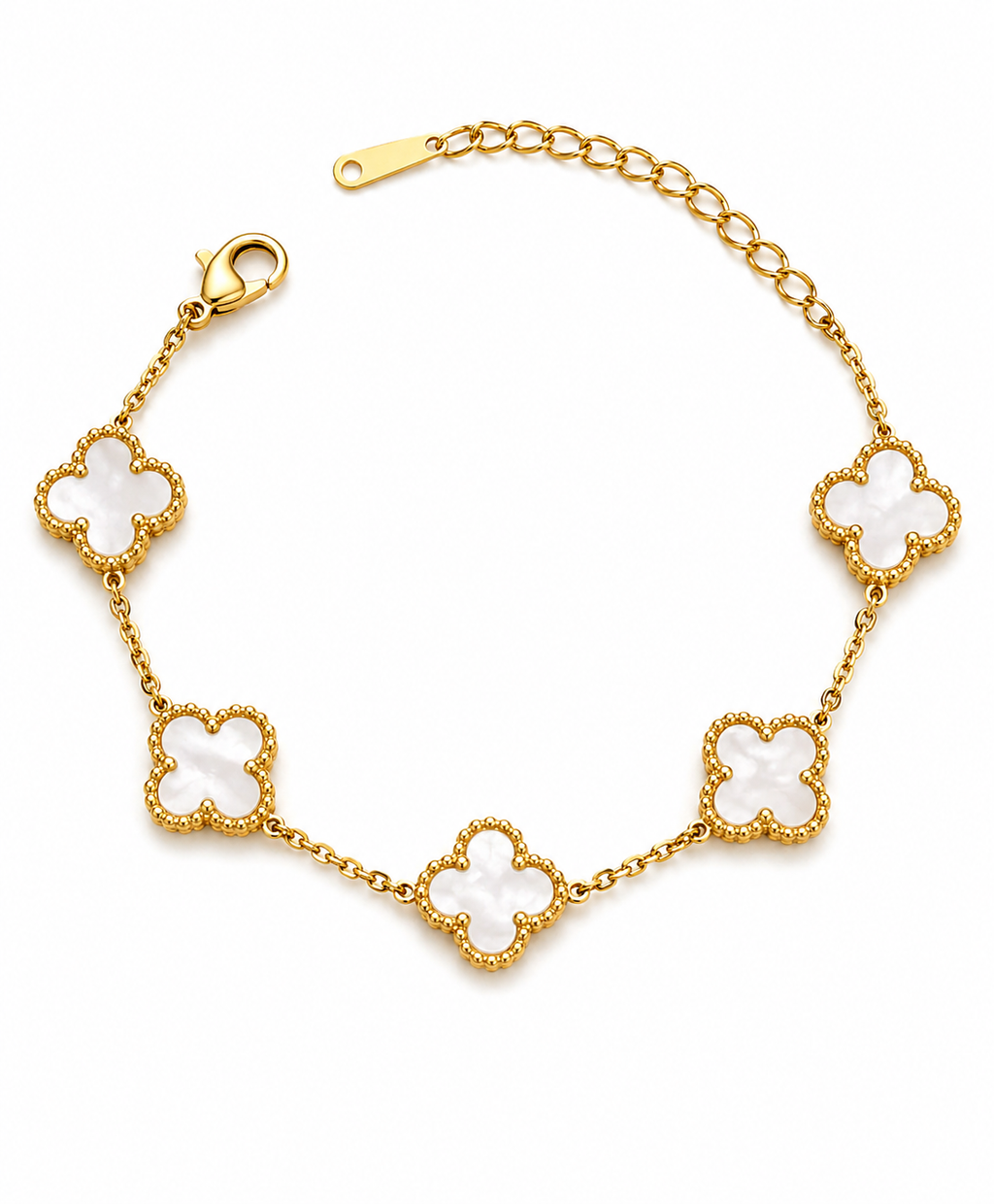 Minimal Clover Motif Gold Bracelet
