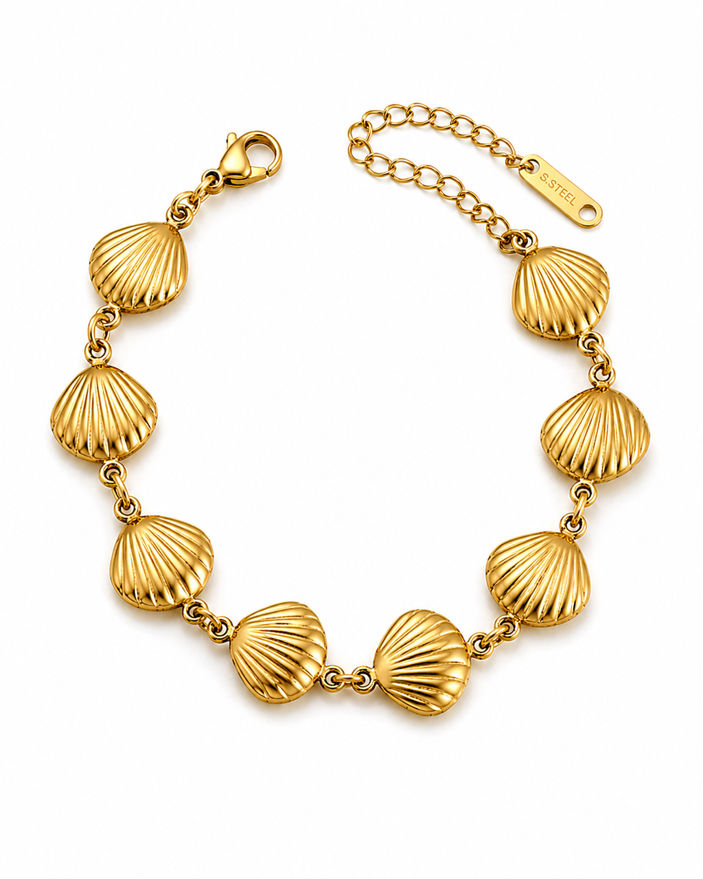 Modern Shell Charm Gold Bracelet