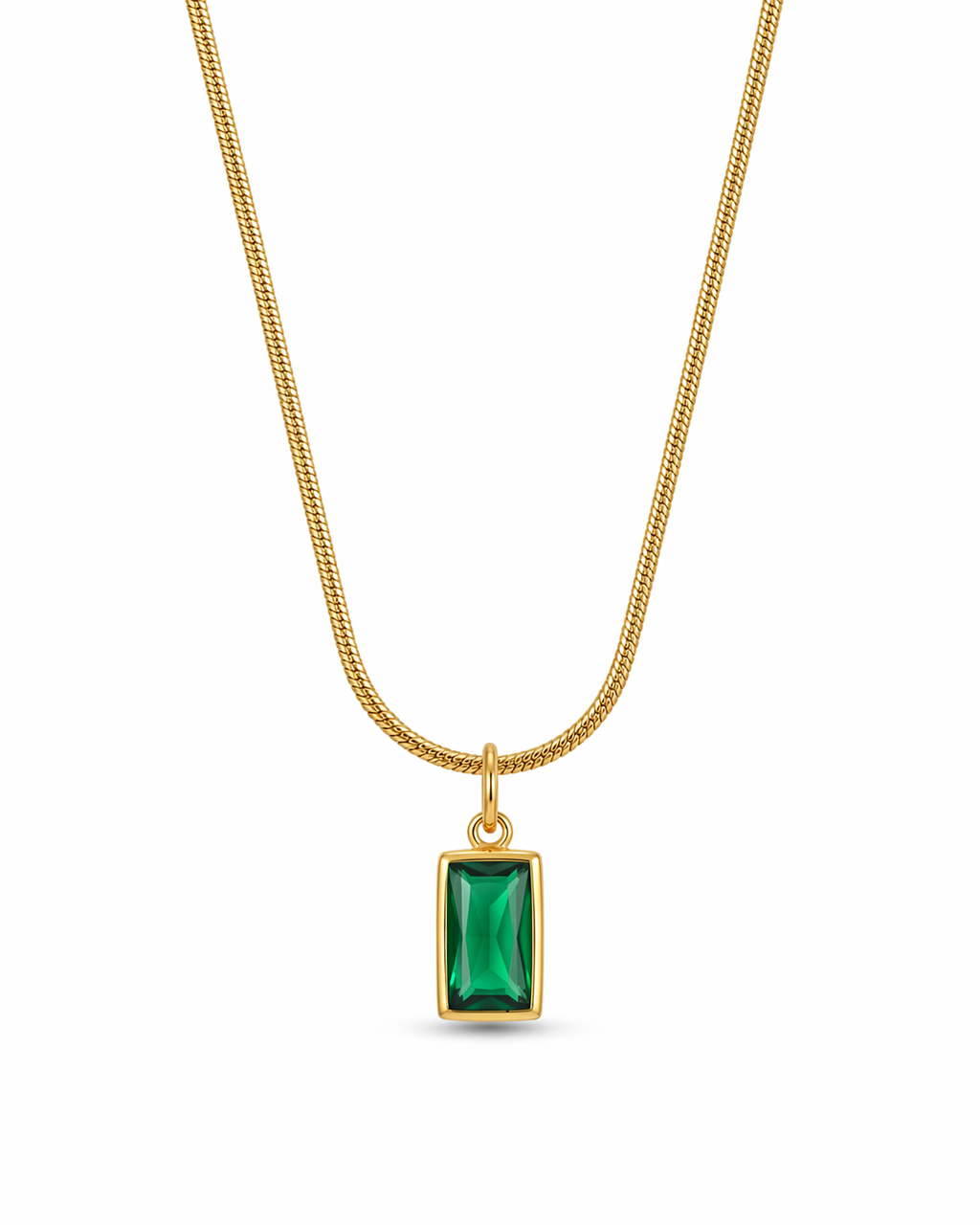 Emerald Cut Pendant Necklace