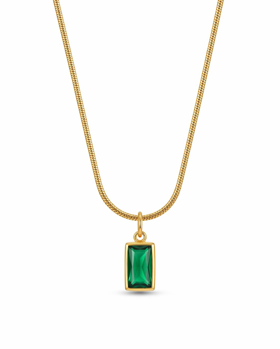 Emerald Cut Pendant Necklace