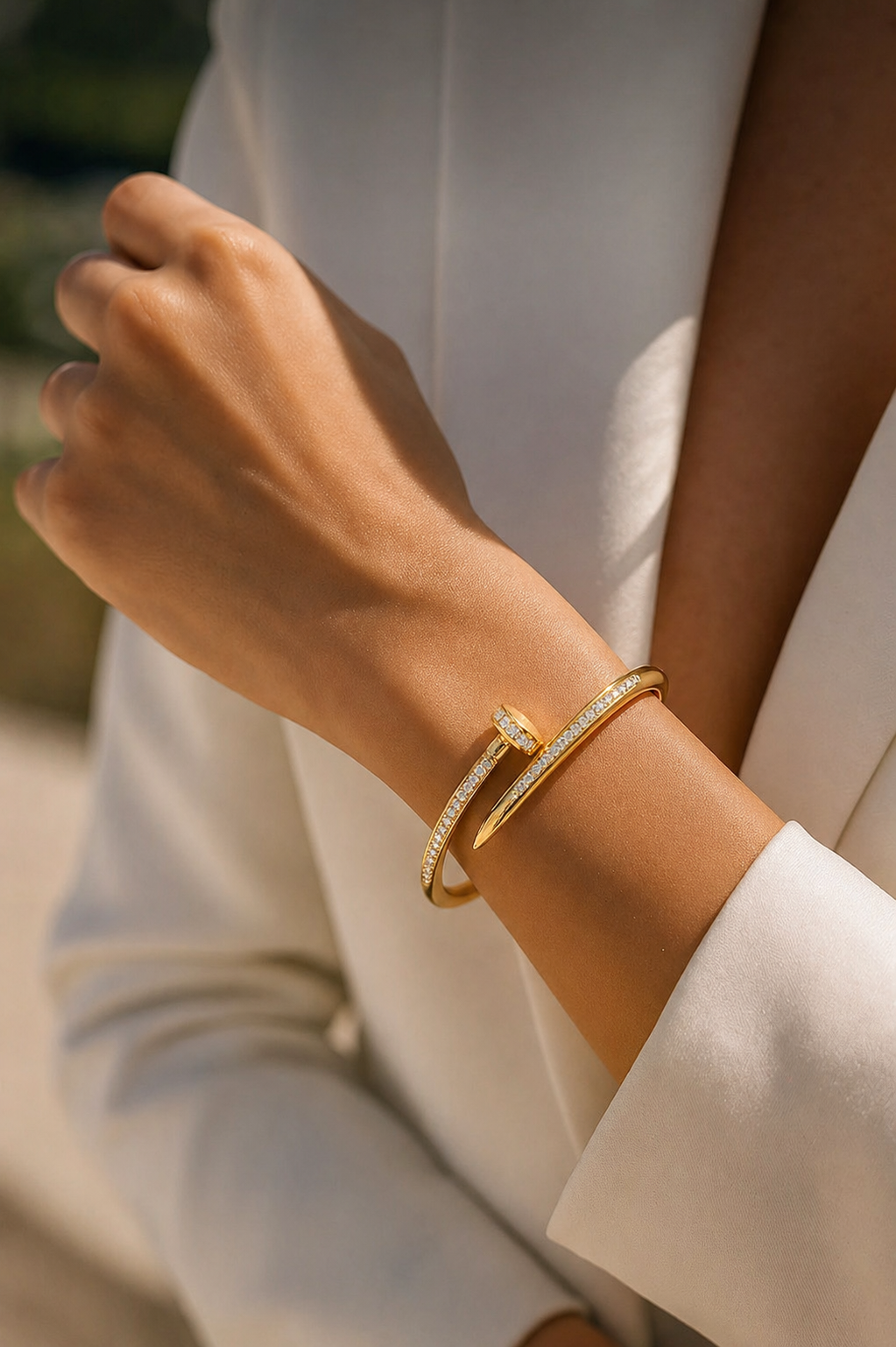 Crystal Nail Cuff Bracelet