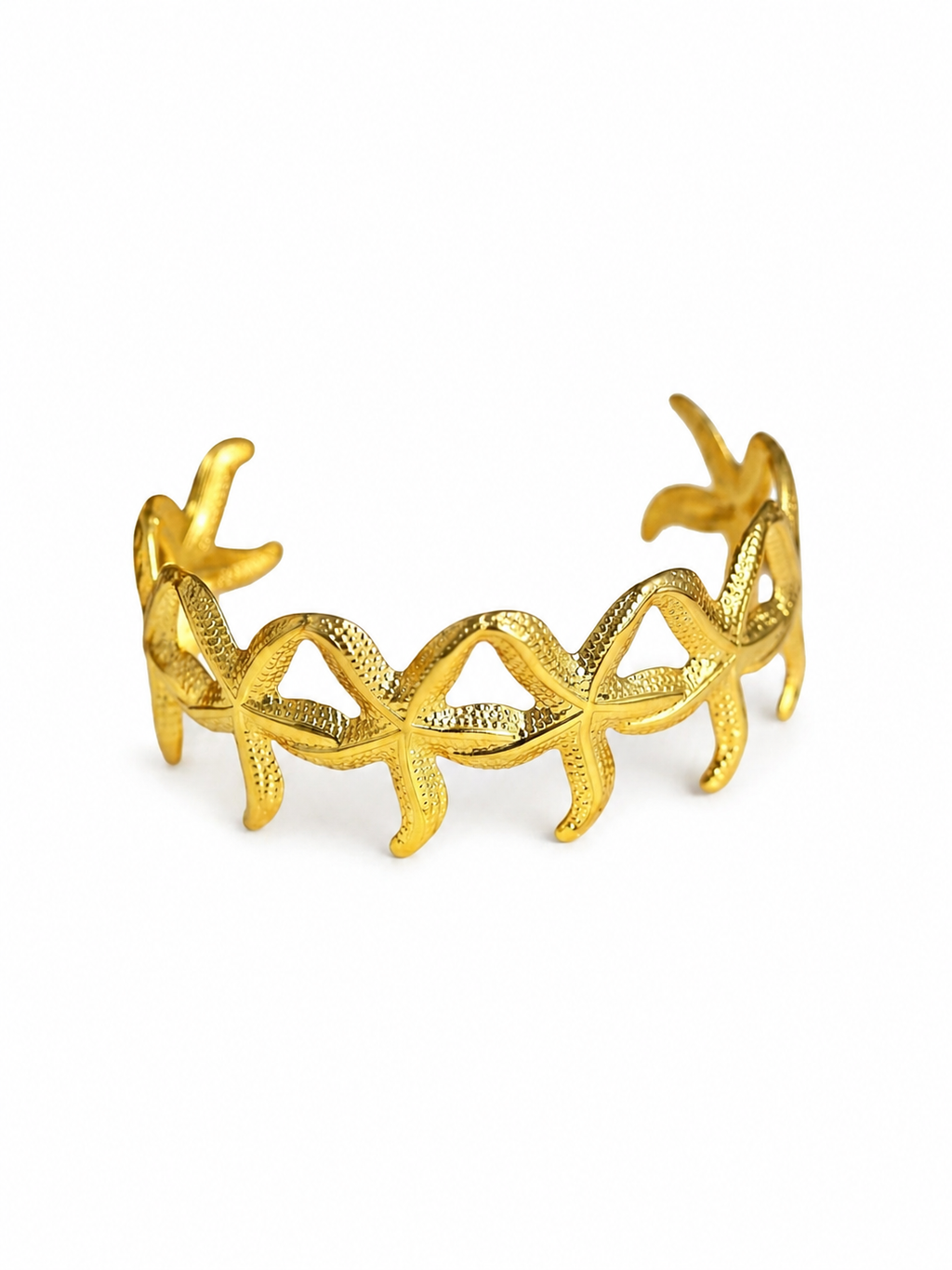 Ocean Starfish Statement Gold Cuff Bracelet