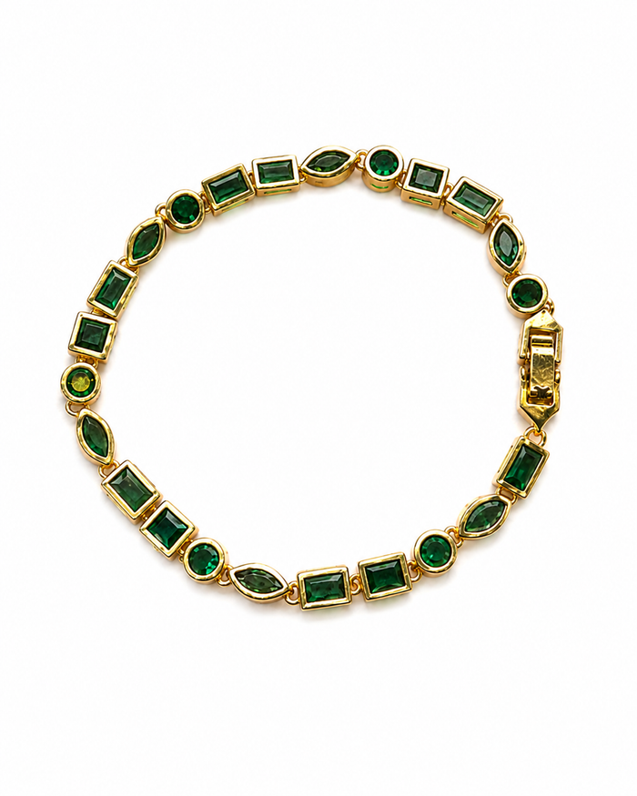 Emerald Stone Gold Bracelet