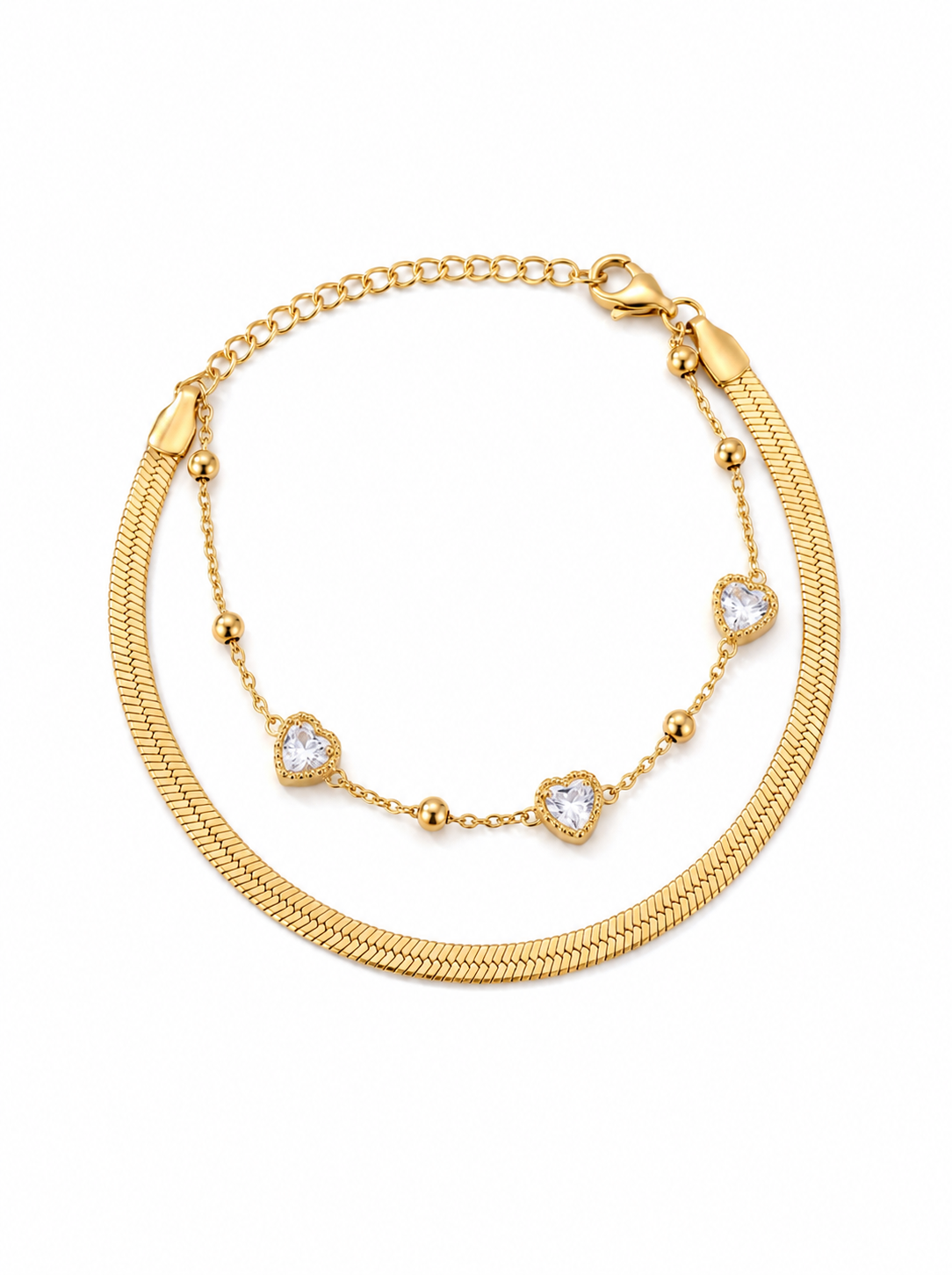 Aurielle Dual Layer Heart Bracelet
