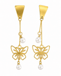 Butterfly Pearl Drop Earrings