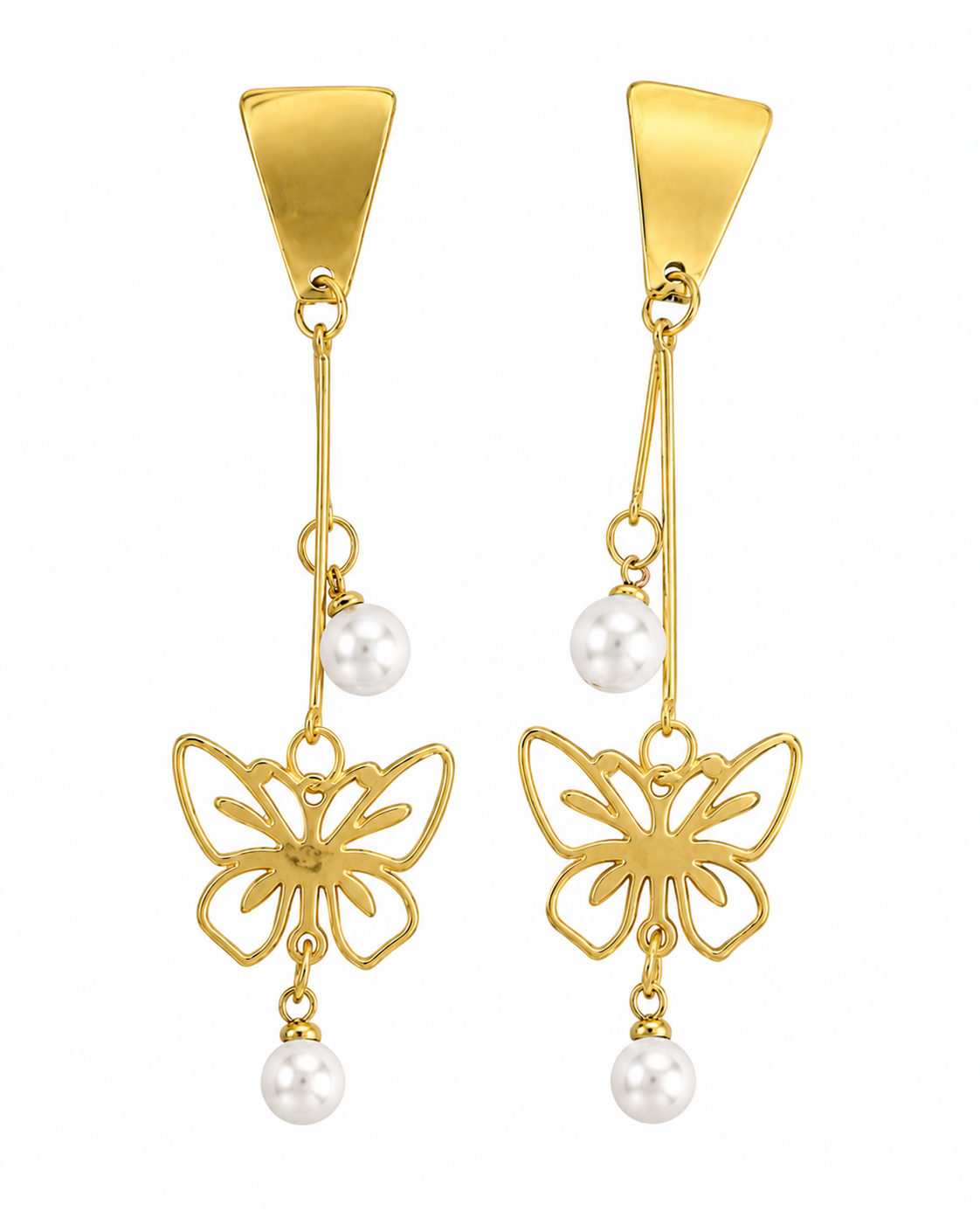 Butterfly Pearl Drop Earrings