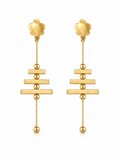 Floral Bar Chain Drop Earrings