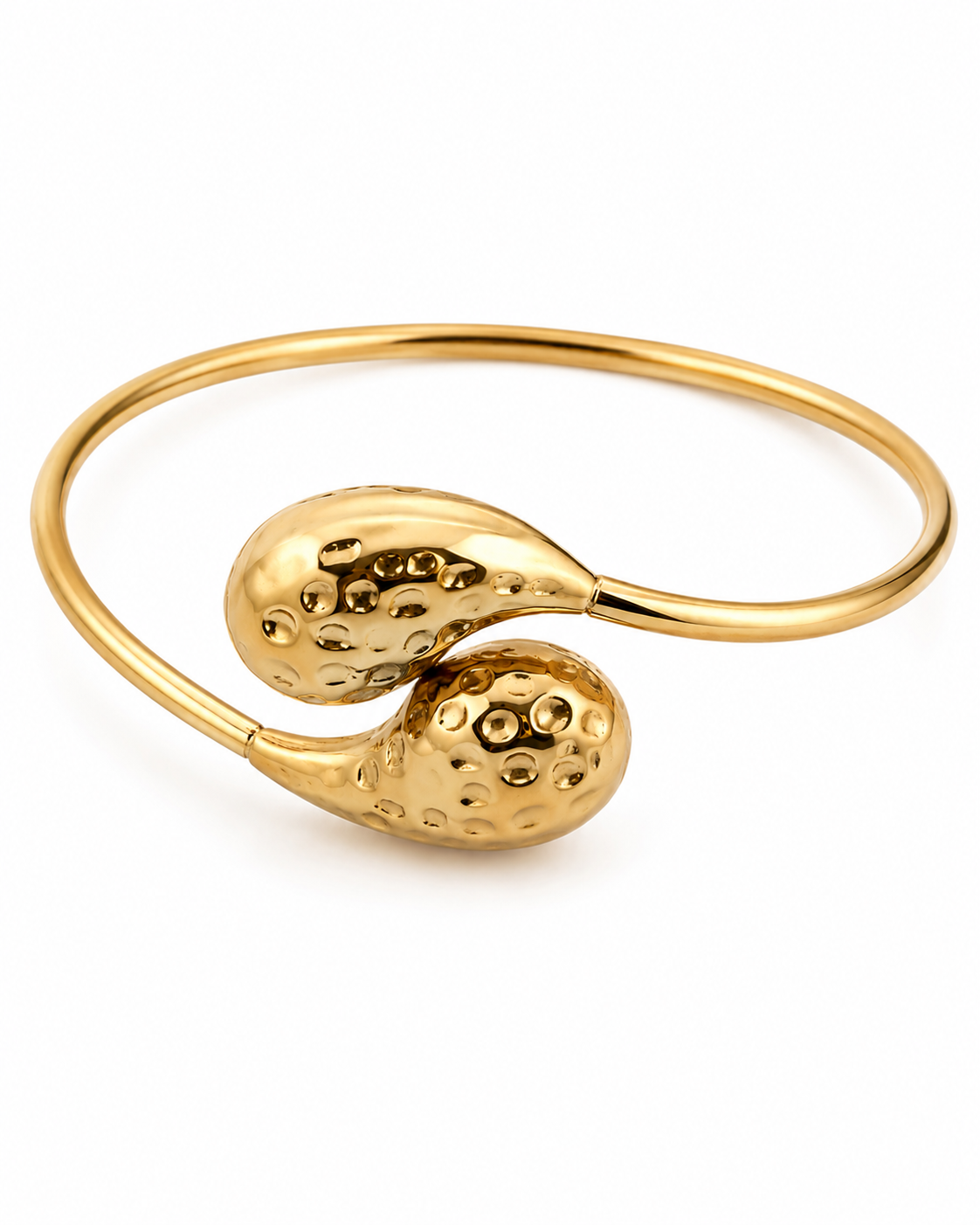 Textured Gold Cuff Bangle