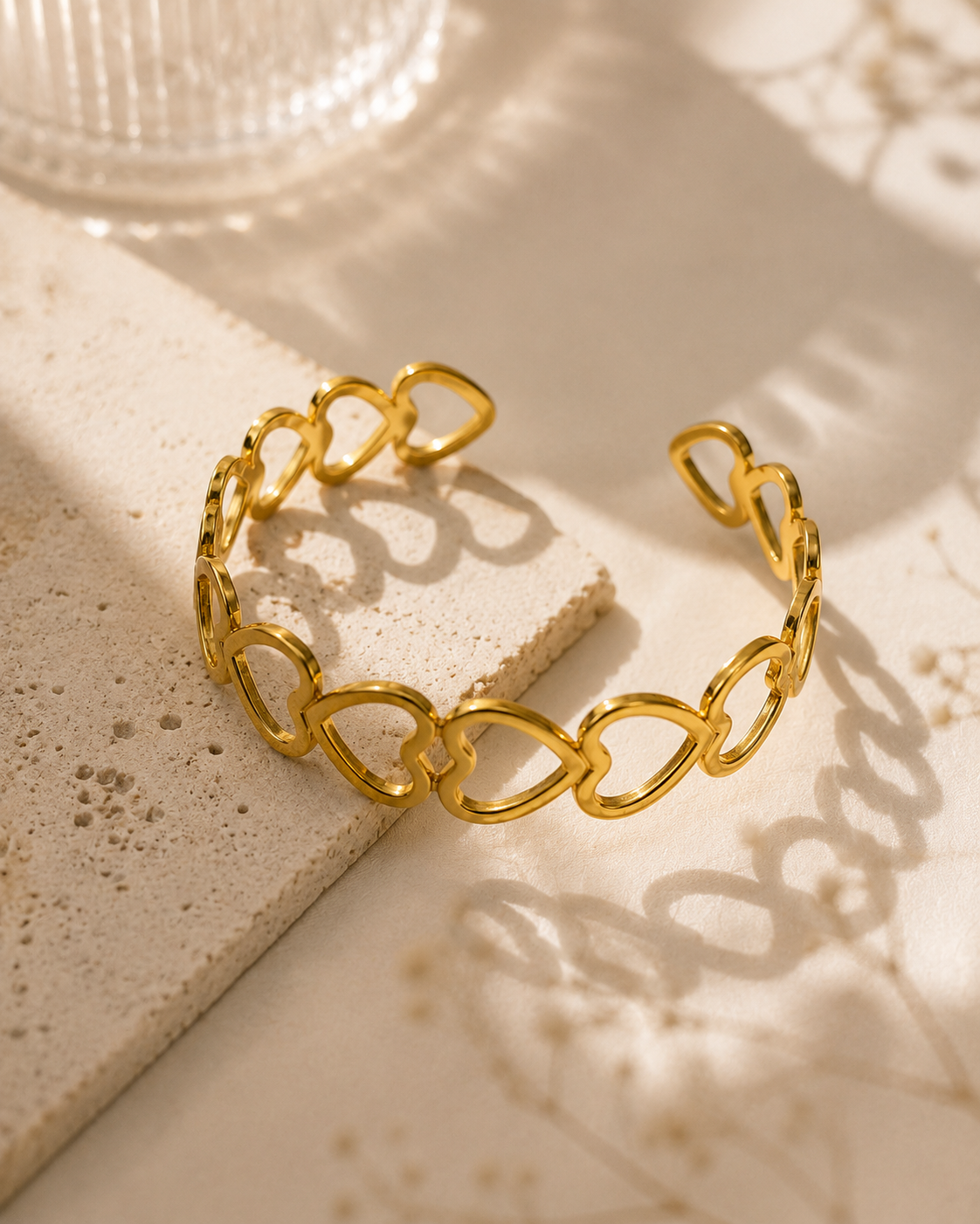 Open Heart Link Statement Bangle