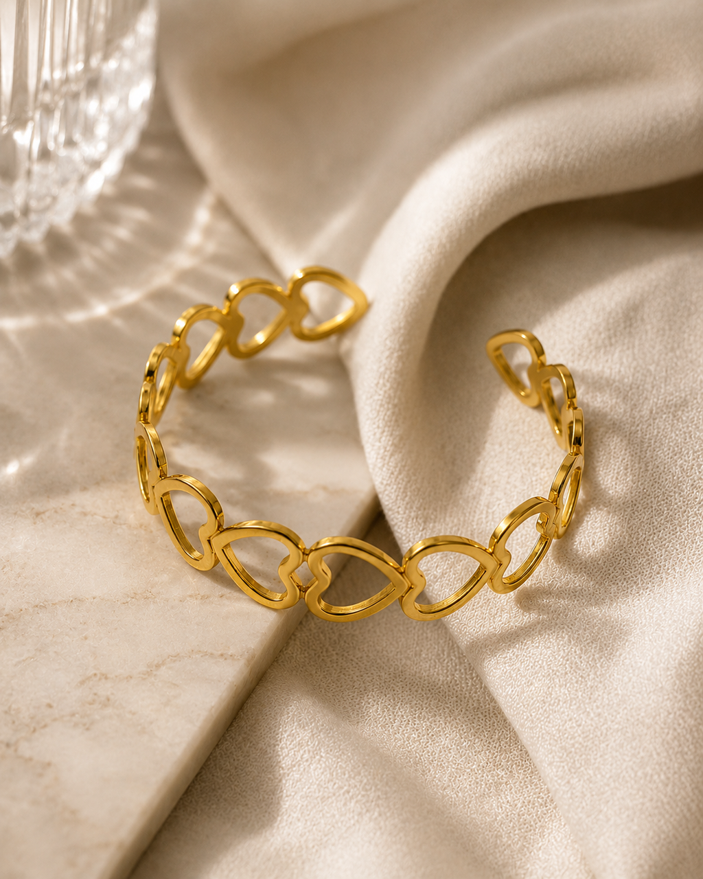 Open Heart Link Statement Bangle