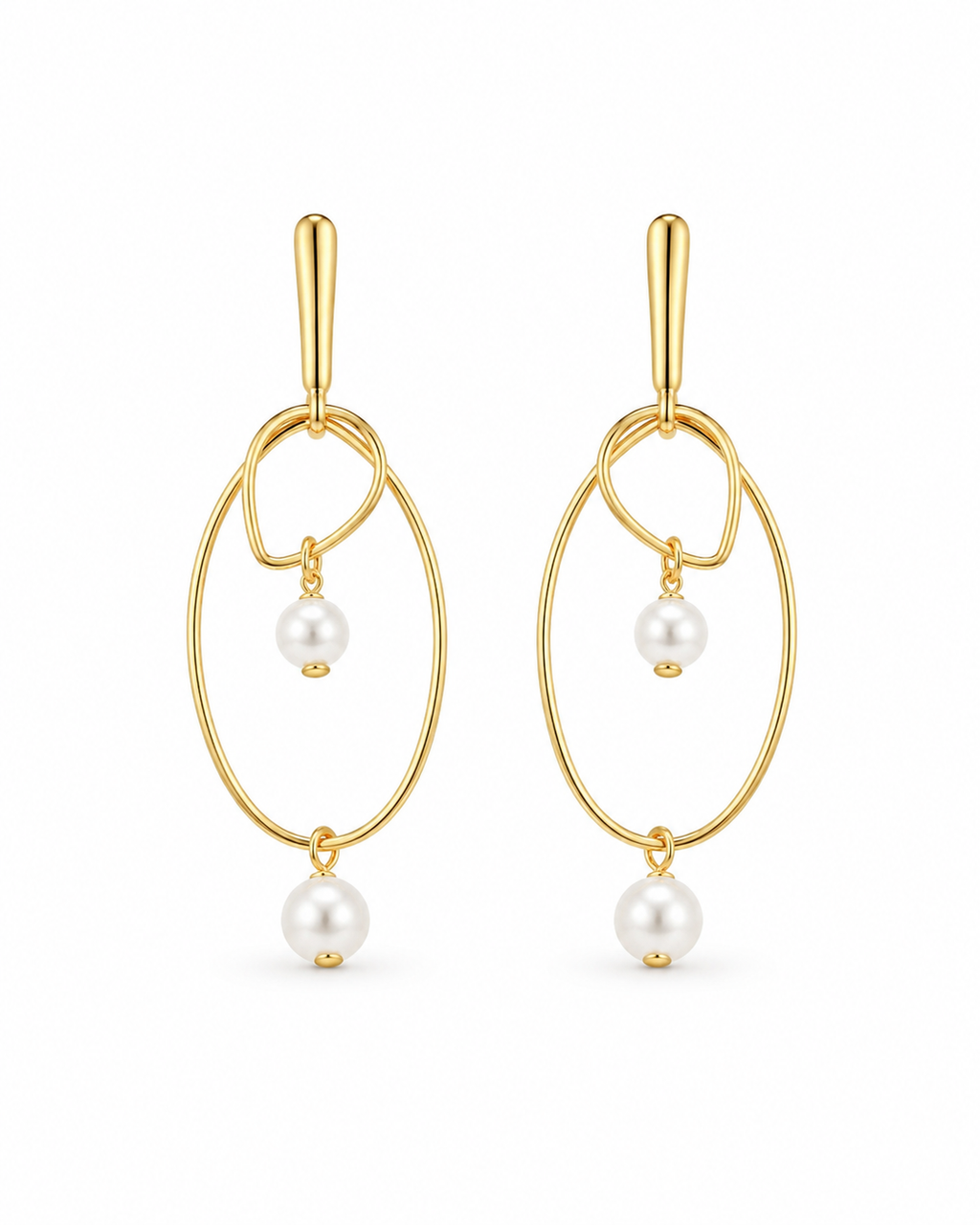 Pearl Orbit Drop Earrings