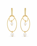 Pearl Orbit Drop Earrings