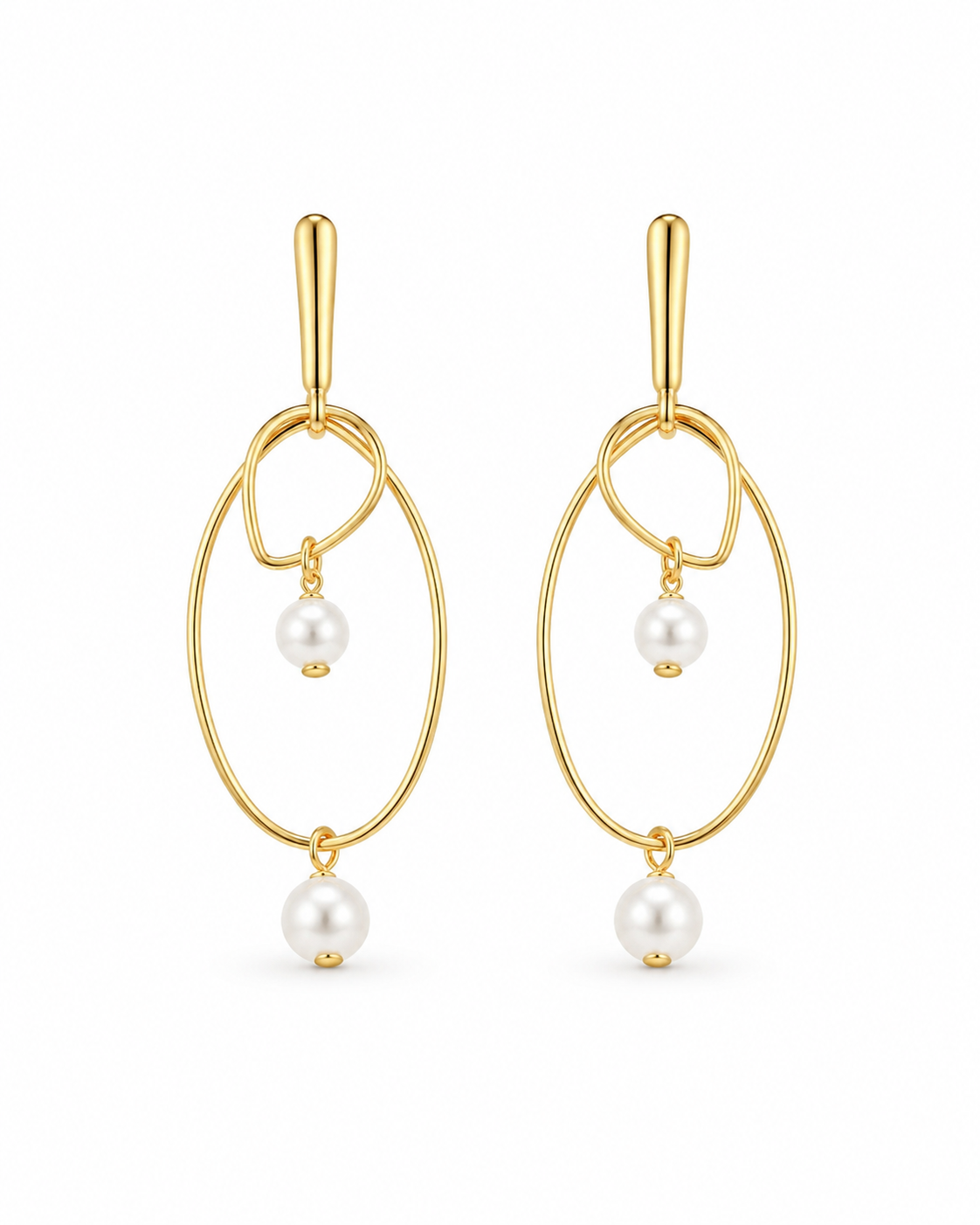 Pearl Orbit Drop Earrings