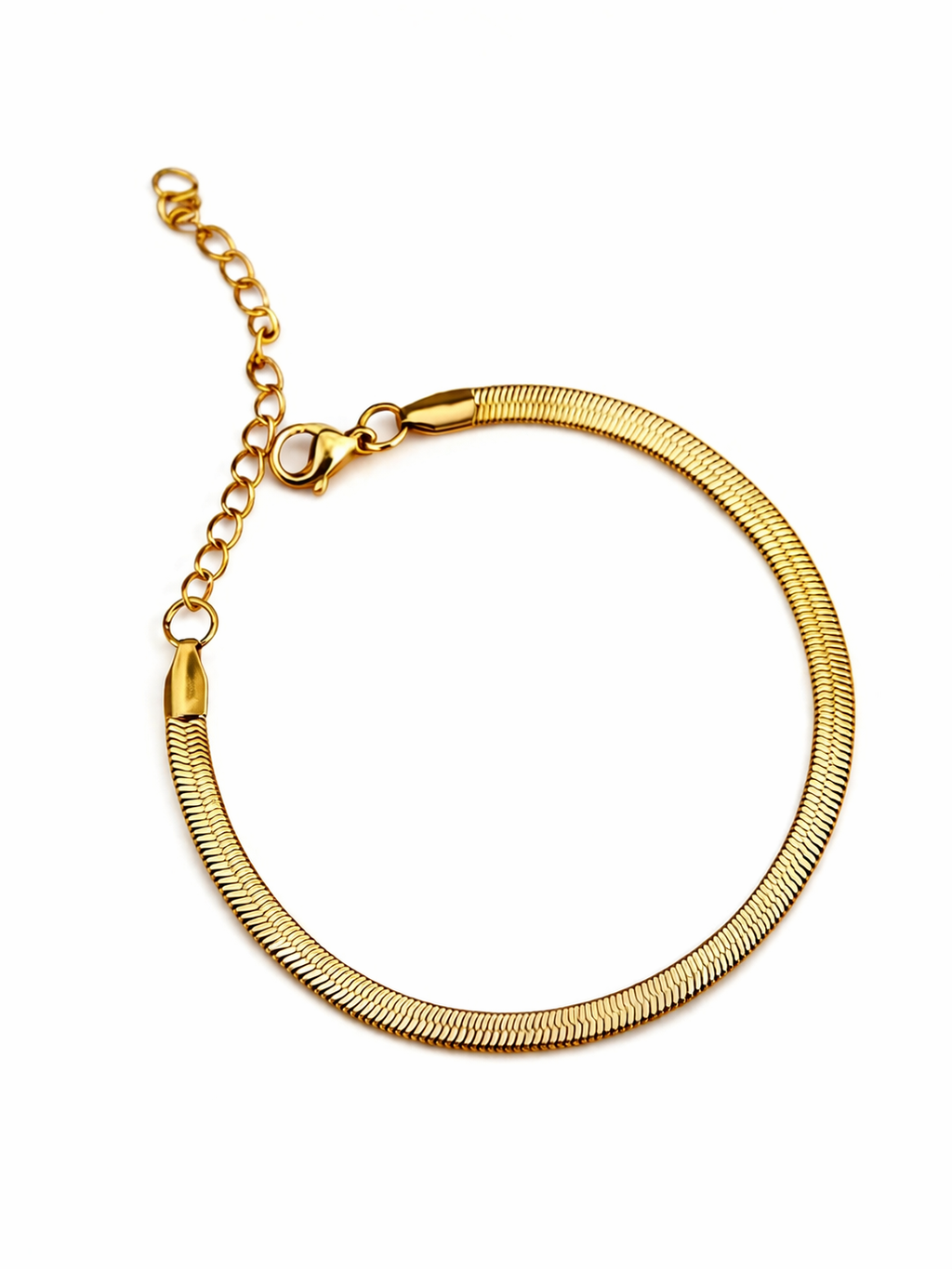 Sleek Herringbone Gold Chain Bracelet